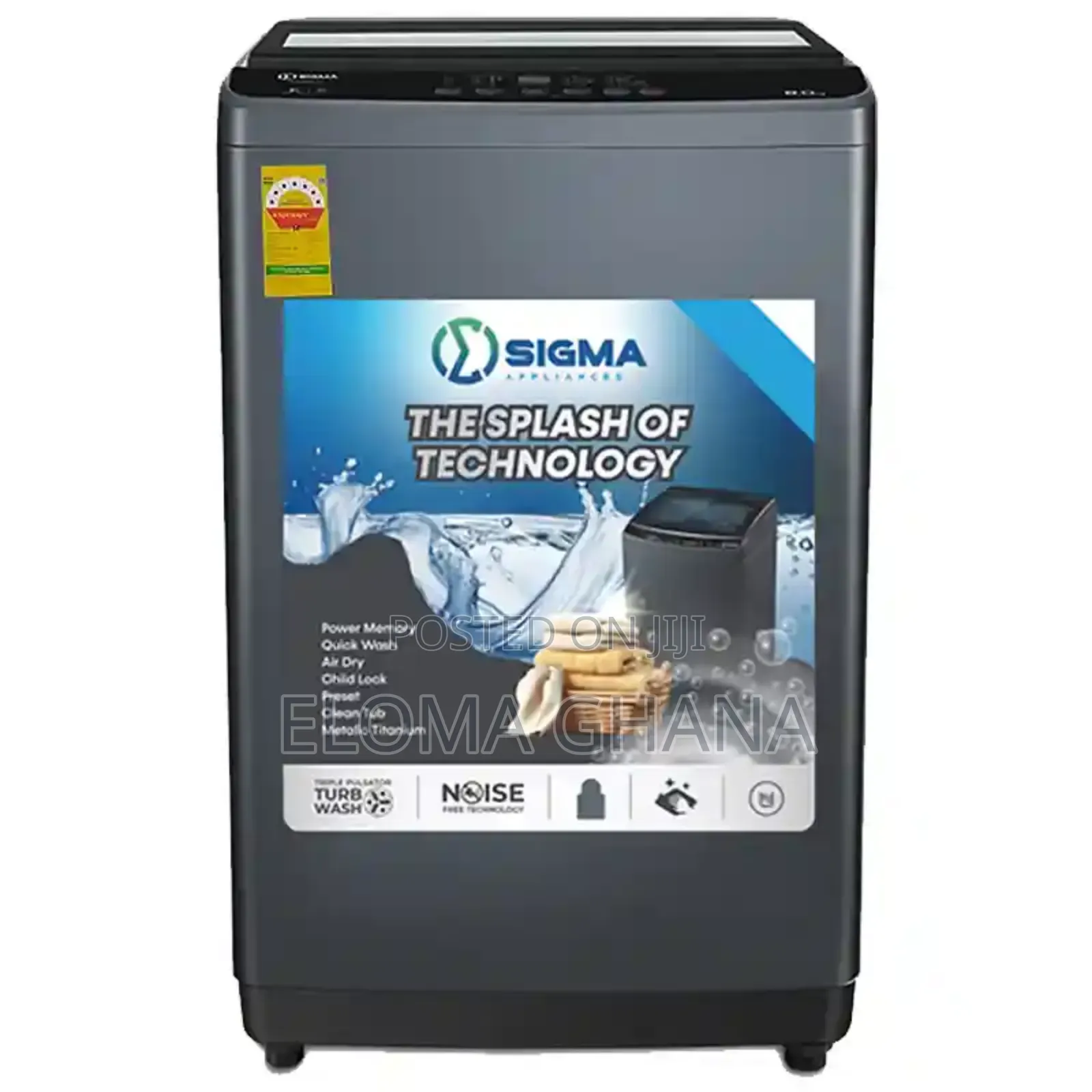 Sigma 8.5 Kg Top-Load, Tempered Glass Fully Automatic Washing Machine