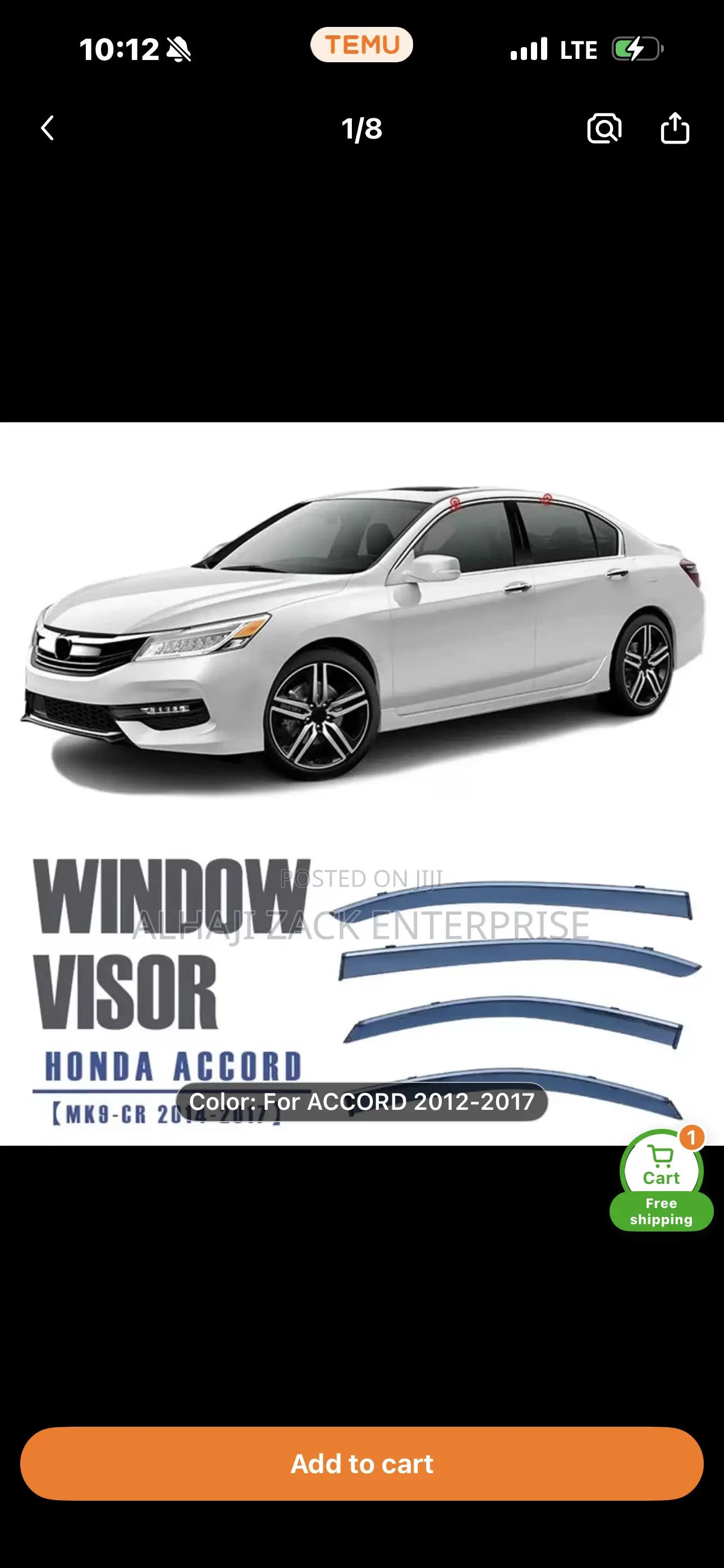 Honda Accord 2013-2017 Door Sun Shade
