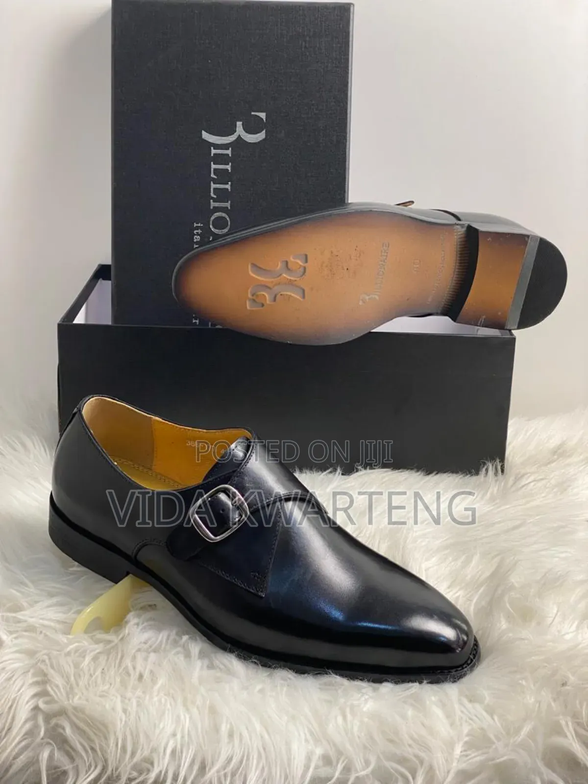 High Quality Billionaire Black Leather Shoes