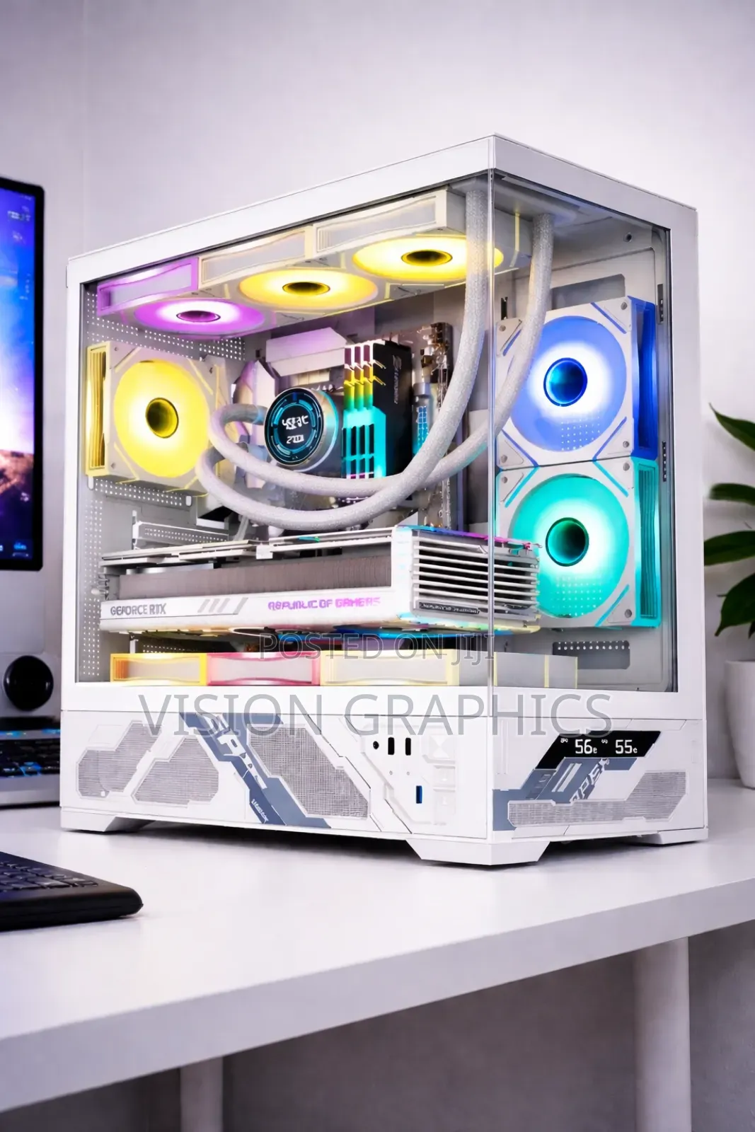 Full Atx Gaming Case With Temperature Display With 3 Argb Fans