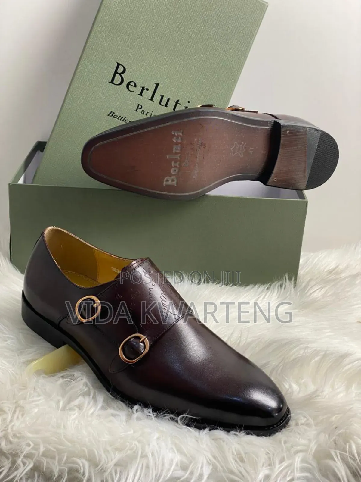 Executive Double Monk Coffee Brown Leather Shoe
