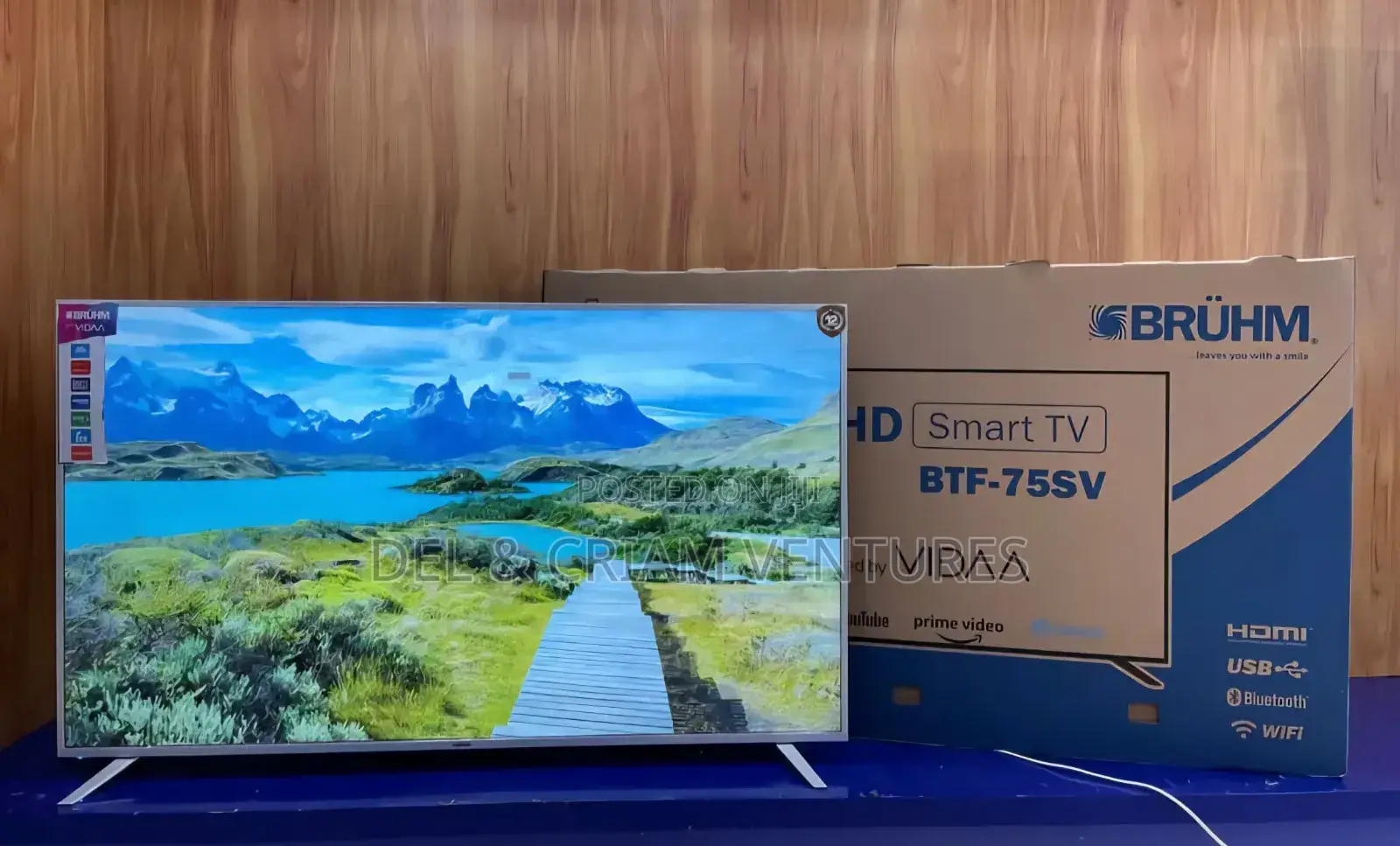 Bruhm 75" Smart Led Tv| Uhd | Voice-Control| Bluetooth| Ultra Slim