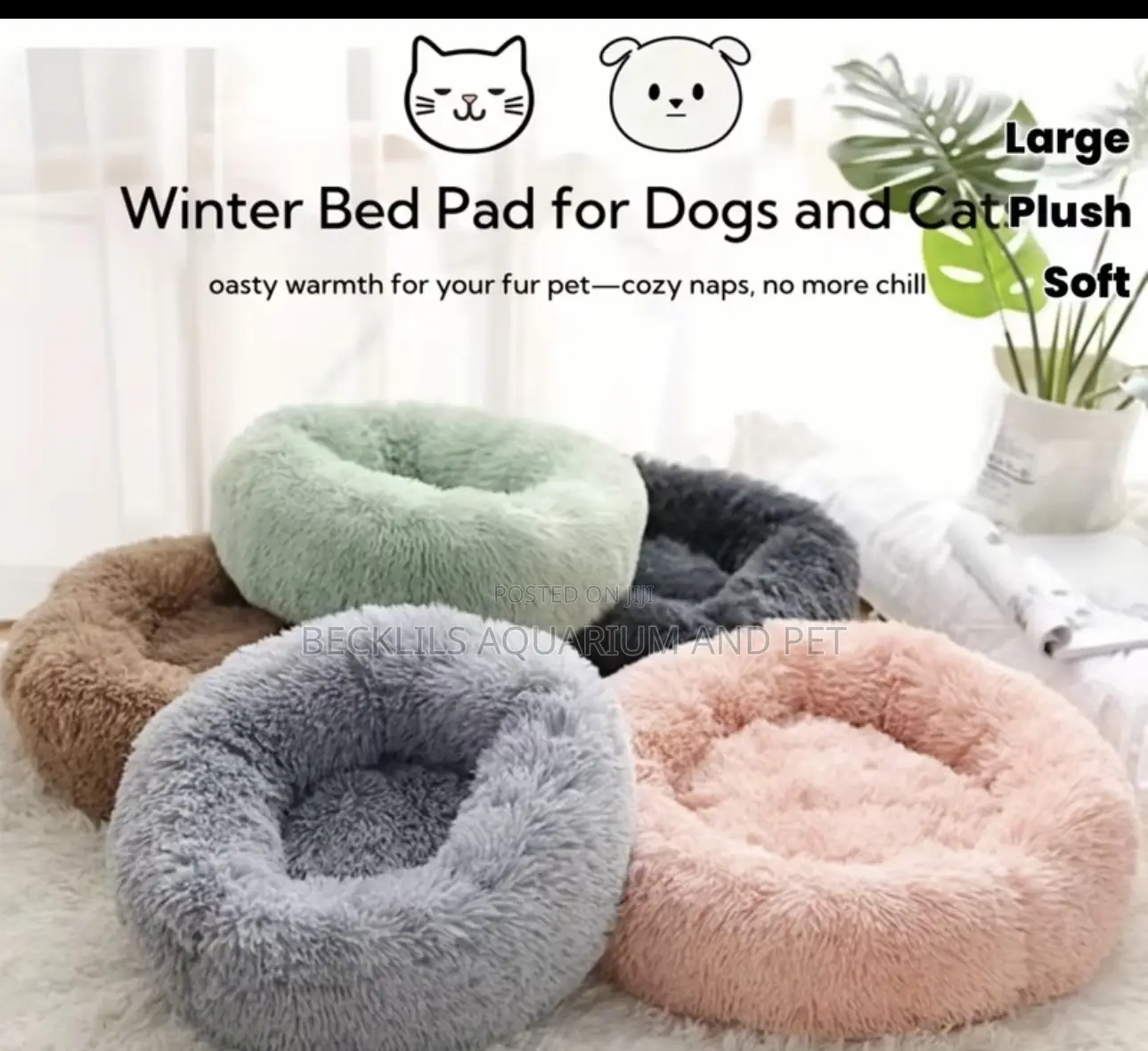 Round Colorful Dog and Cat Bed (Medium Size)
