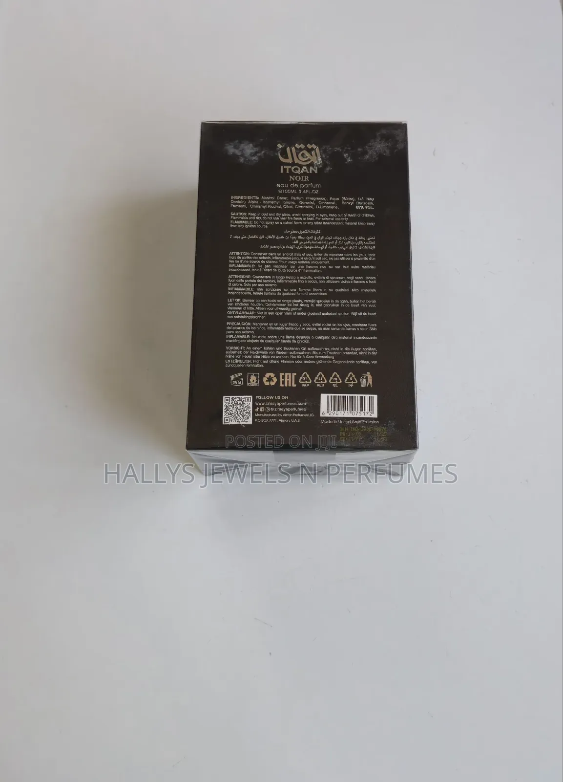 Itqan Noir Perfume by Zimaya, 100ml, Men's