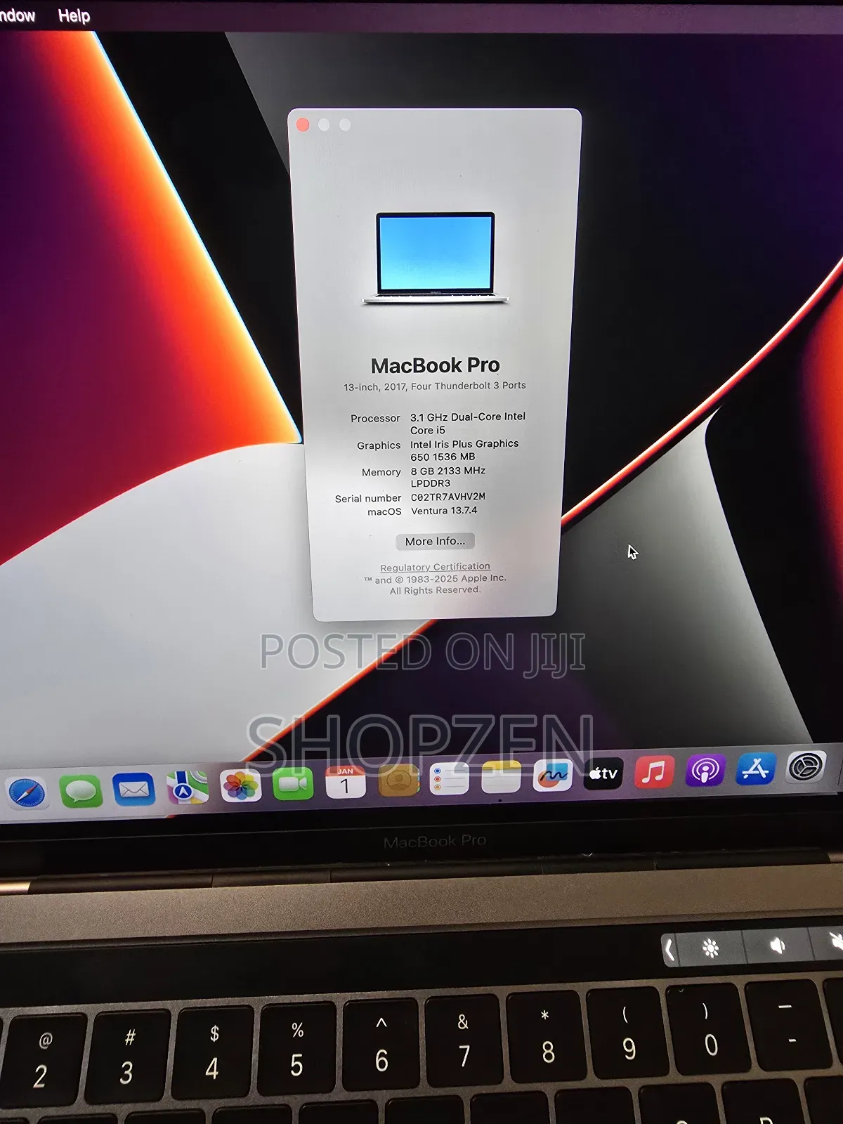 Laptop Apple MacBook Pro 2017 8GB Intel Core i5 SSD 512GB