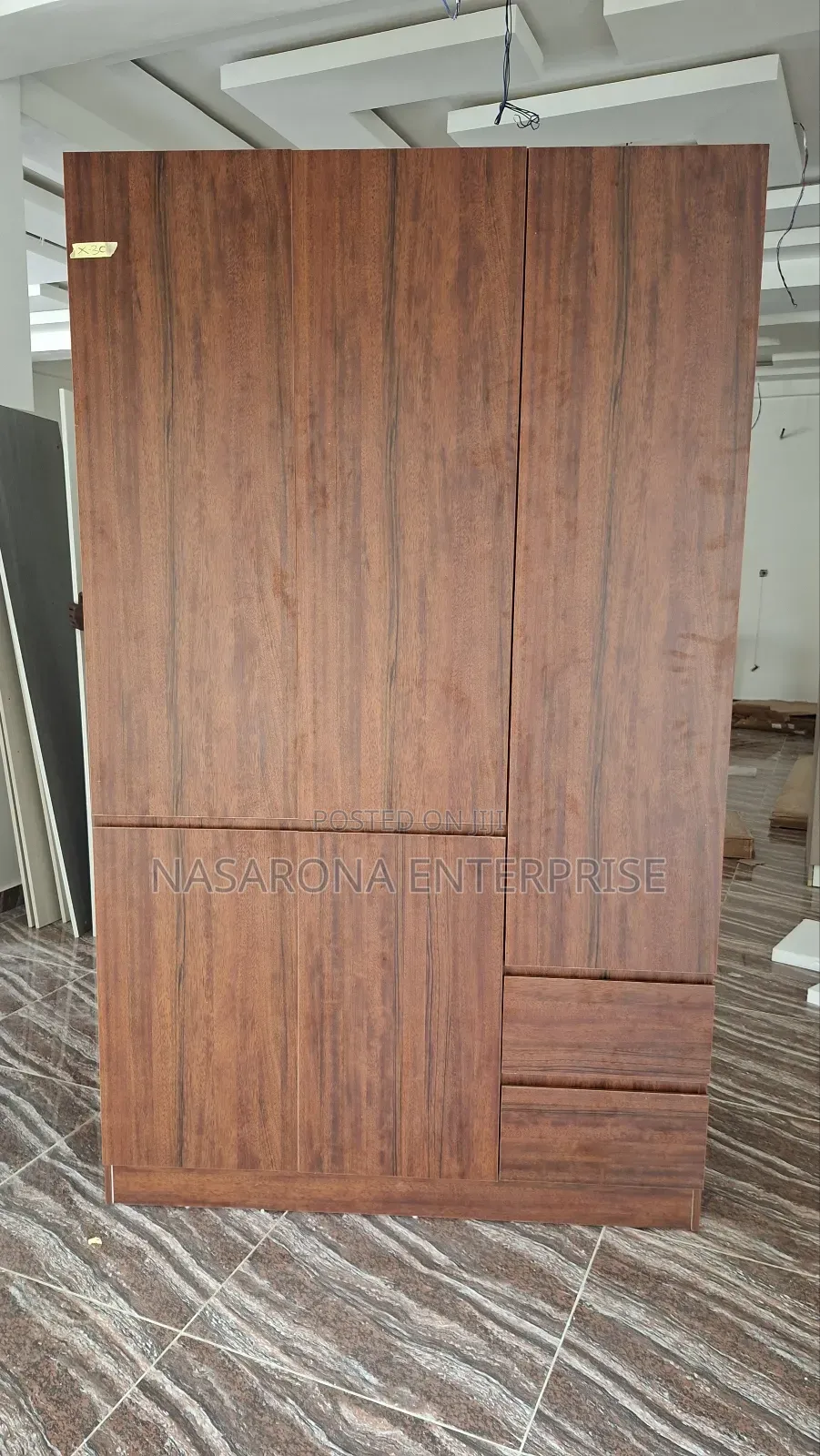 3 Door Wardrobe, 2 Drawers, 1 Cabinet Space 120x55x200cm
