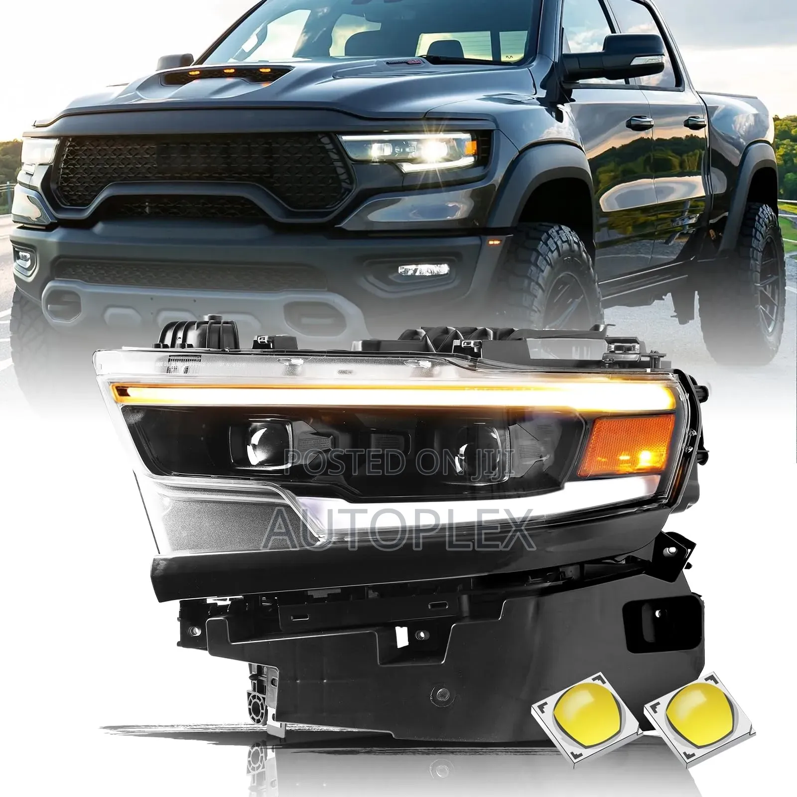 Headlight Assembly Complete for 2019-2023 Dodge Ram TRX