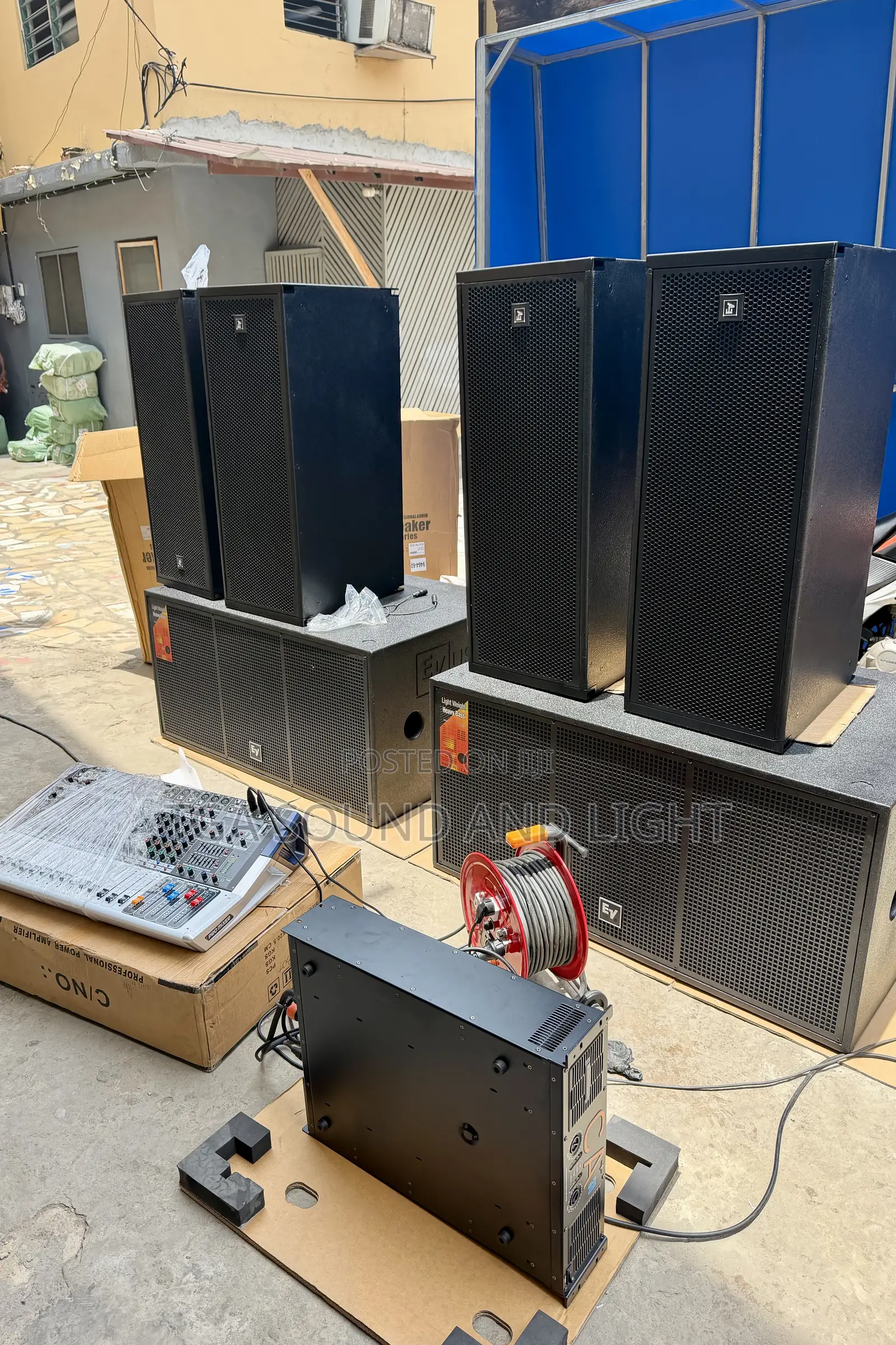 Ev Passive Line Array and Bass Speakers Set [12inch Top, 18inch Down]