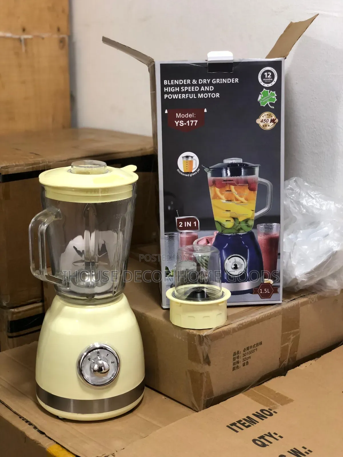 Glass Blender With Grinder