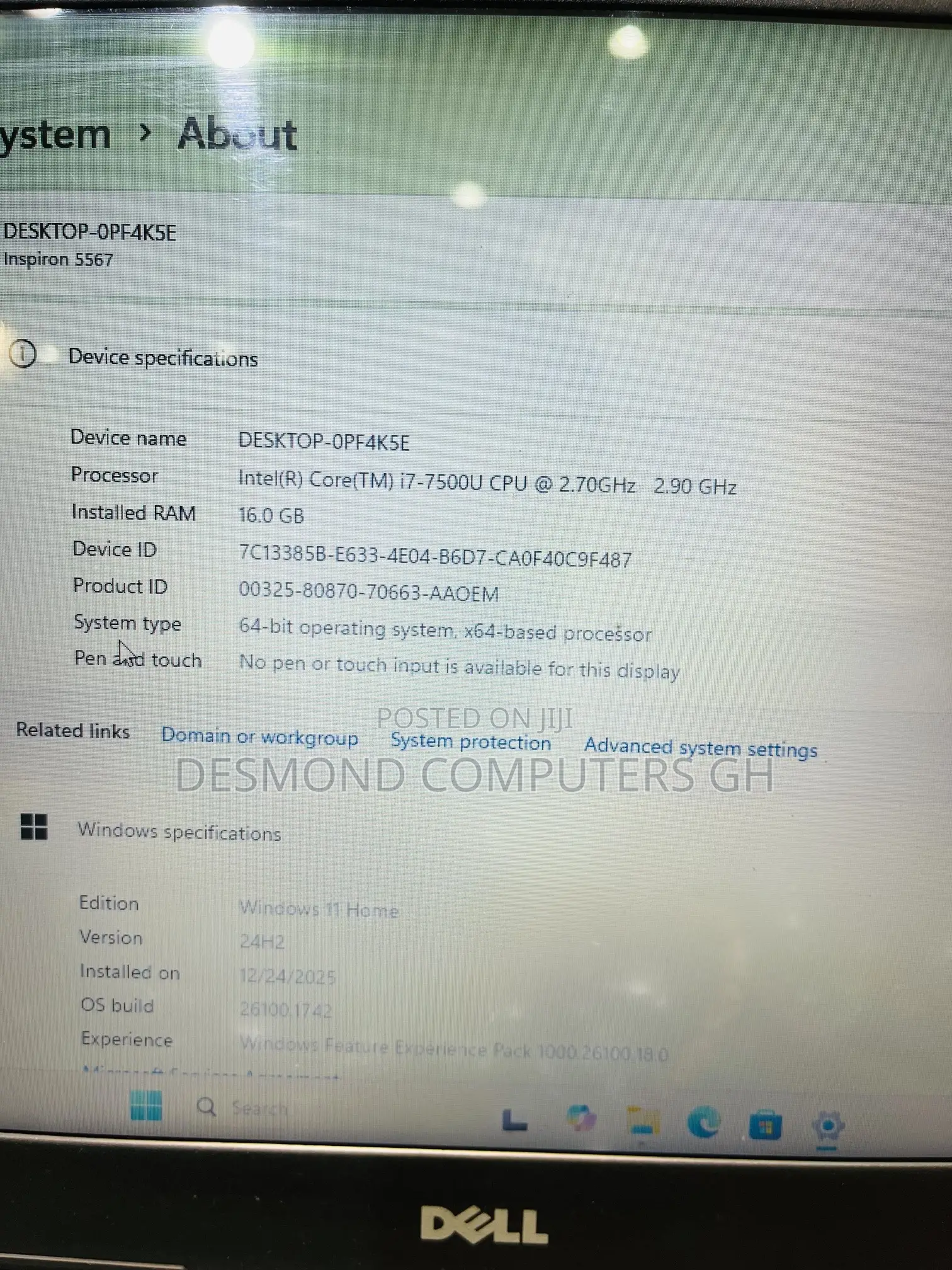 Laptop Dell Inspiron 5565 16GB Intel Core i7 SSD 256GB
