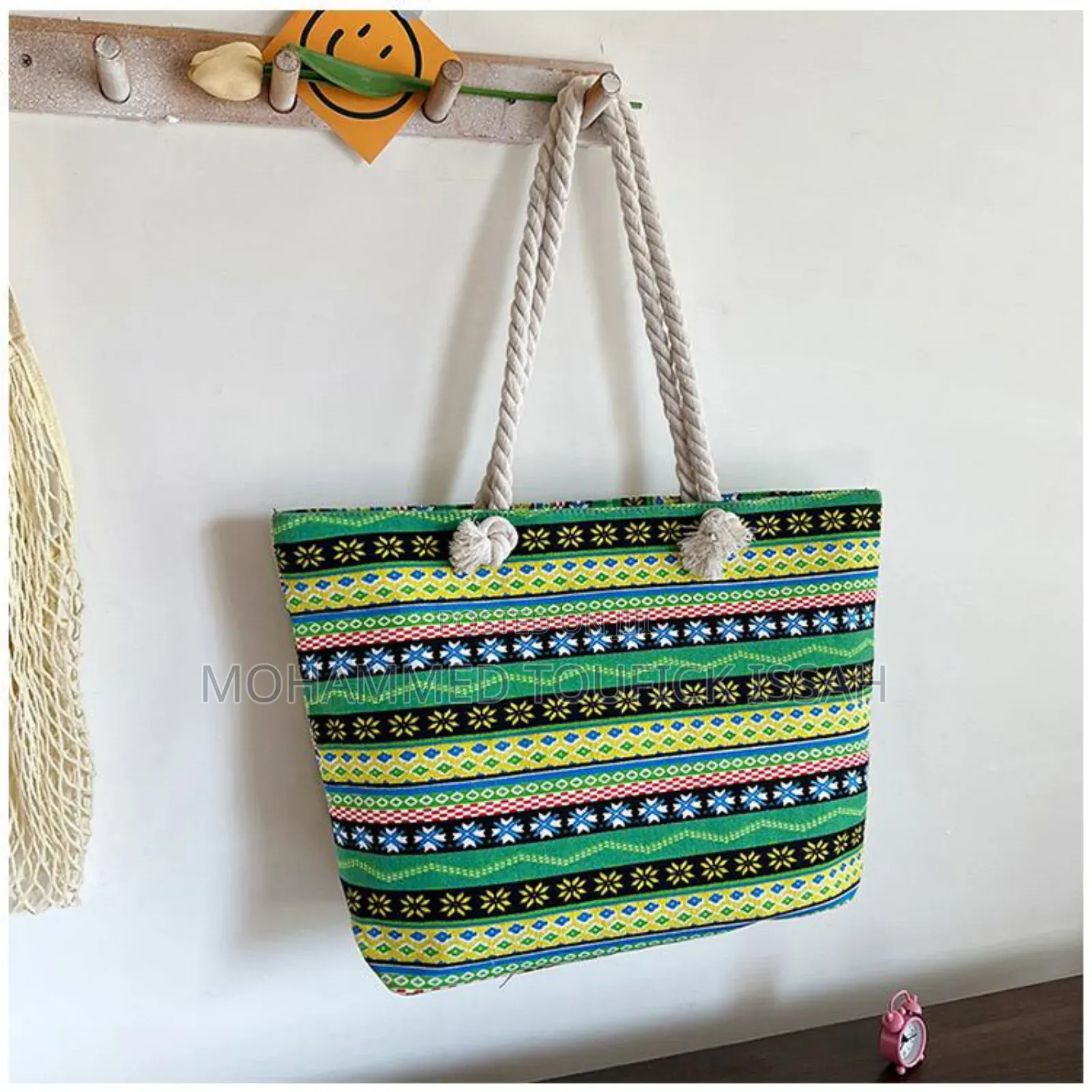 Large Capacity Canvas Women's Shoulder Bag Embroidered Tote Bag