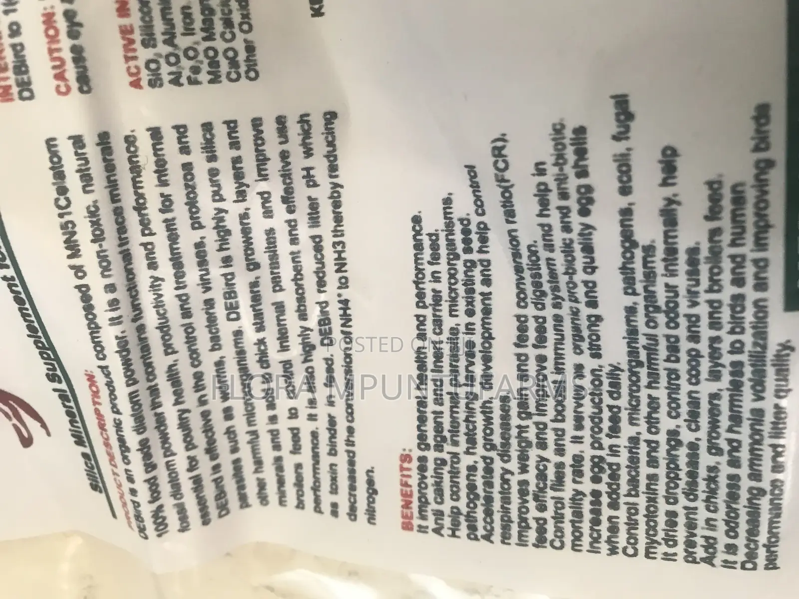 De-Bird Feed Additive