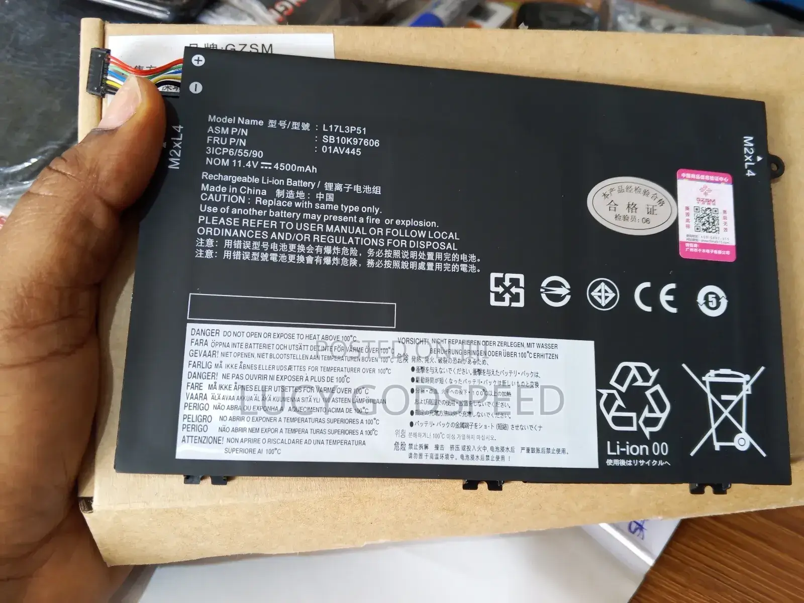01av445 L17l3p51 Battery Compatible With Lenovo Thinkpad E480,E490