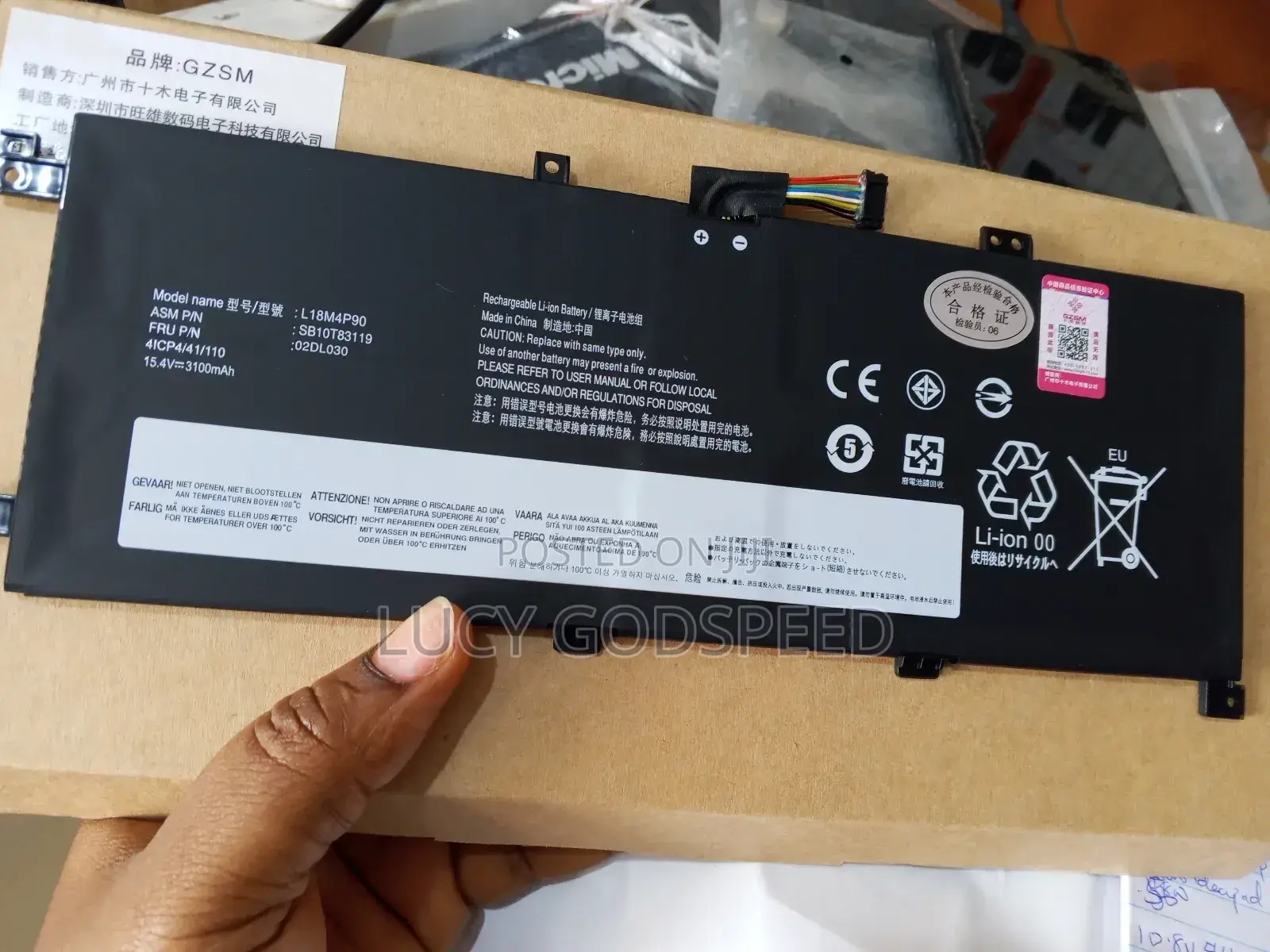 L18m4p90 Laptop Battery For Lenovo Thinkpad L13 Yoga 20r5, 20r6 Series