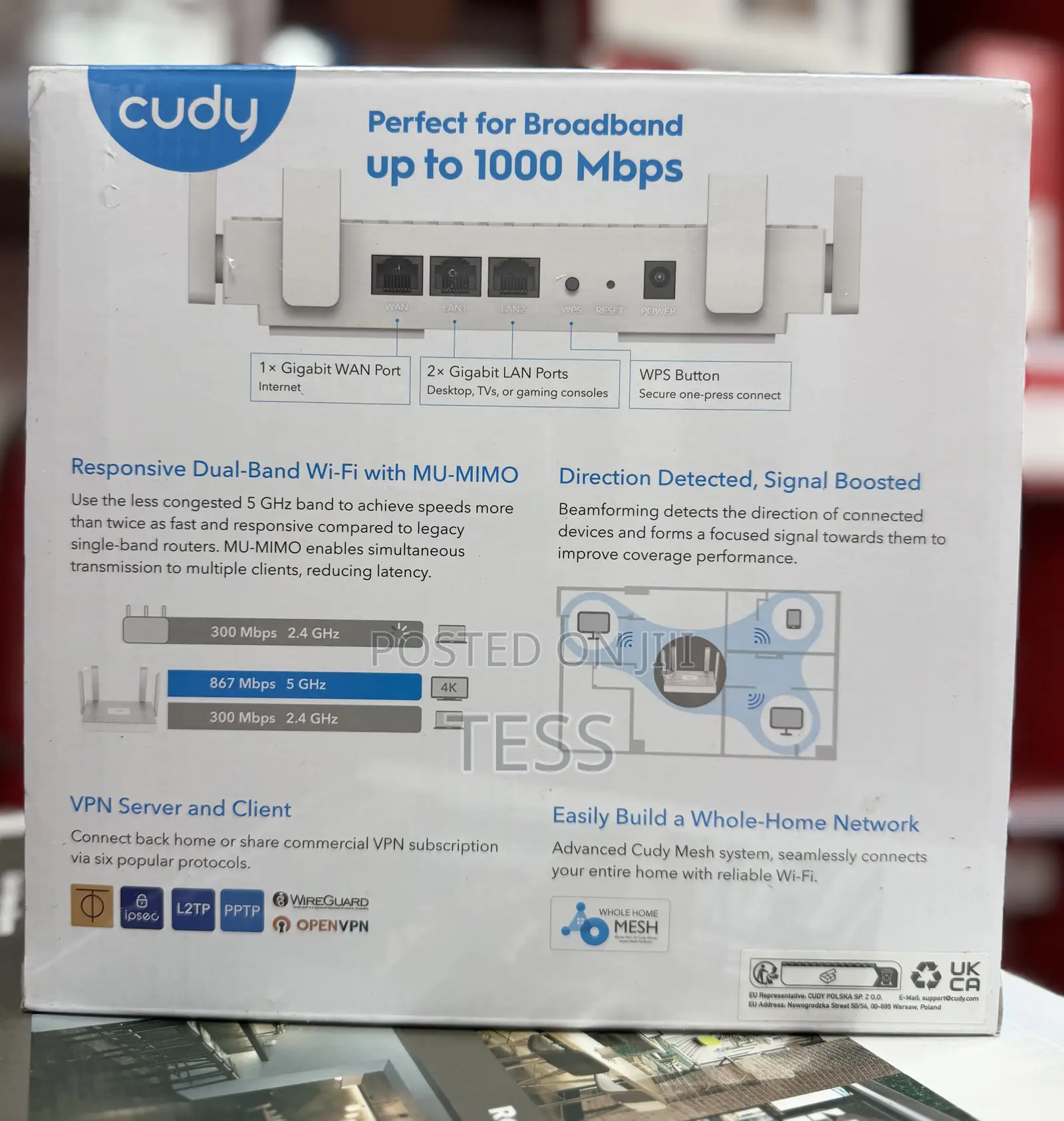 Cudy Gigabit Wireless Router Dual Band Wr130e Ac1200 Mu-Mimo