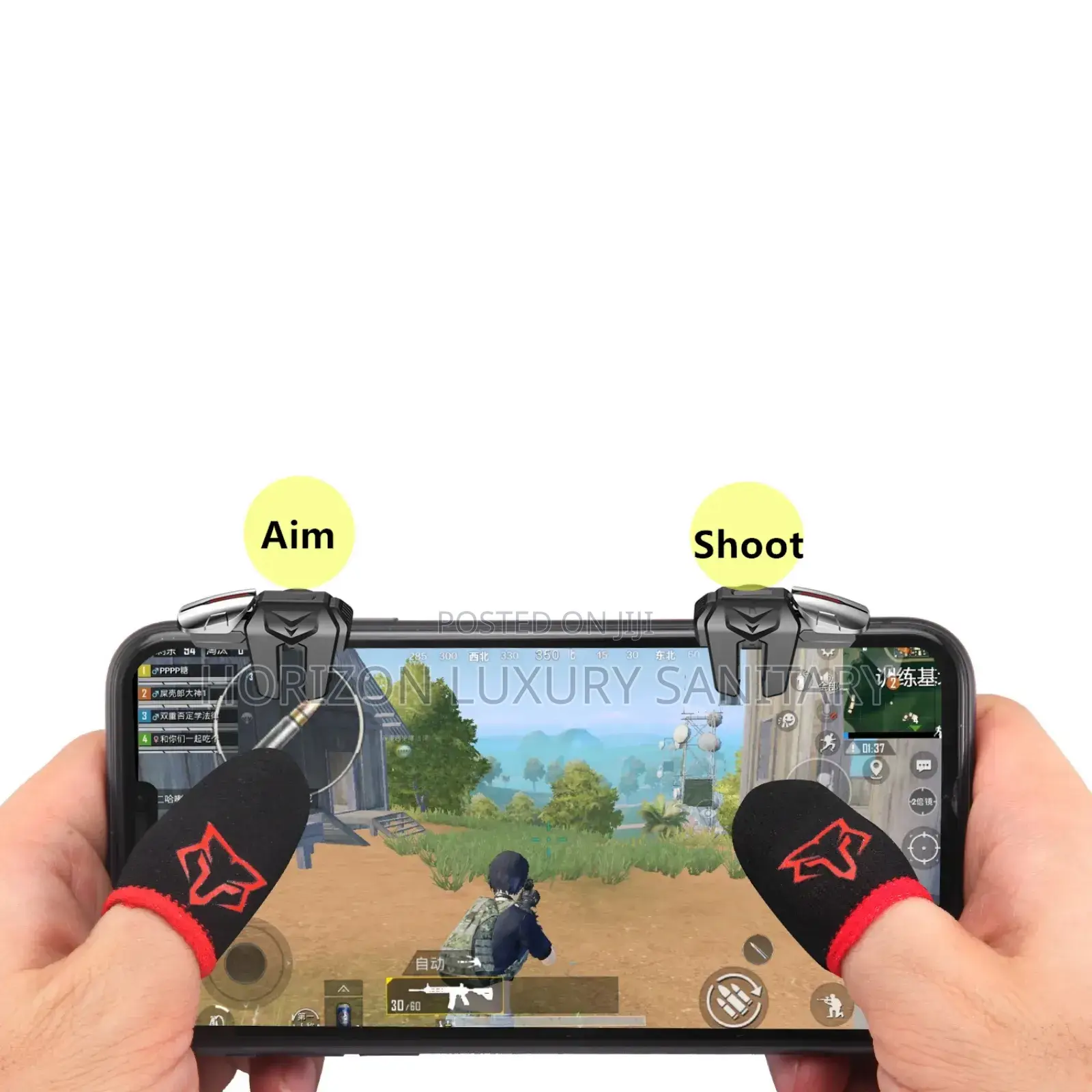 G21 Six Fingers Mobile Game Trigger for Aim Shooting L1 R1 With Sleeve