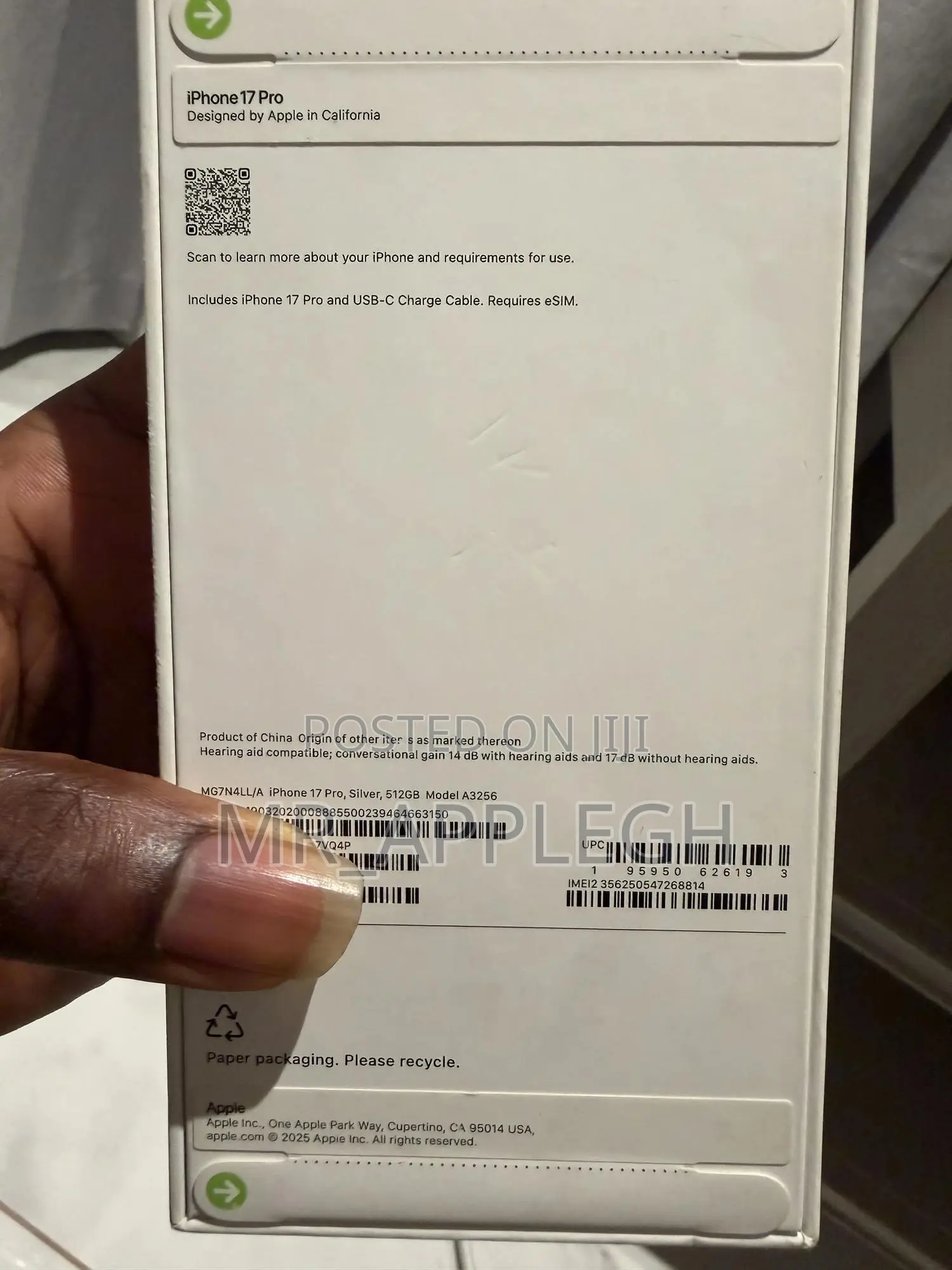 New Apple iPhone 17 Pro 512 GB Silver