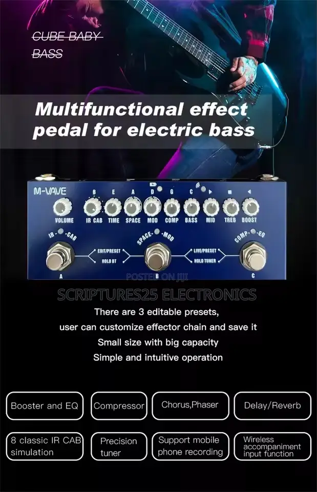 M-vave Cube Baby Bass Effect Pedal