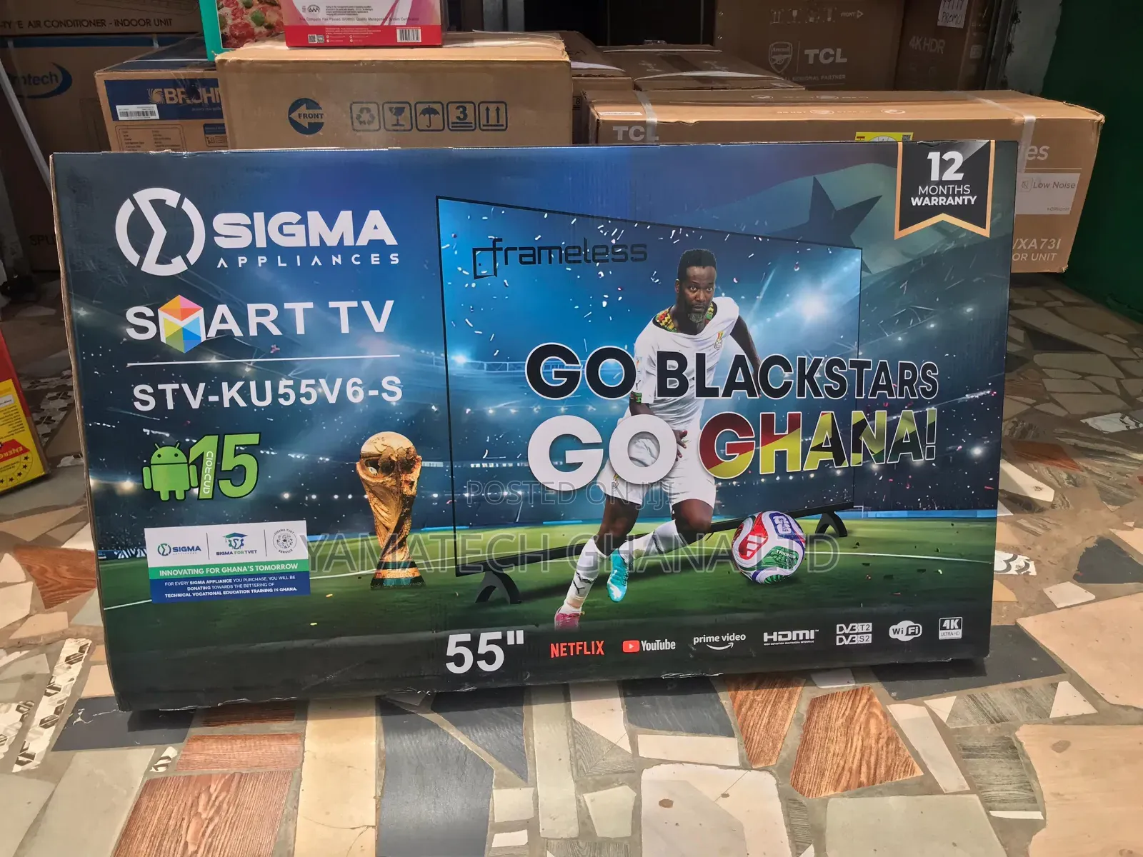 Quality Display Slim and Flameless Sigma 55 Inche Smart Tv