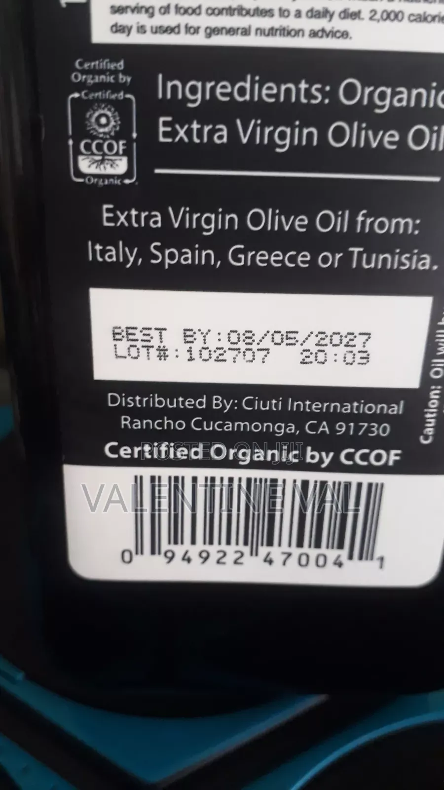 Cillit Extra Virgin Organic Olive Oil Express 8/5/2027