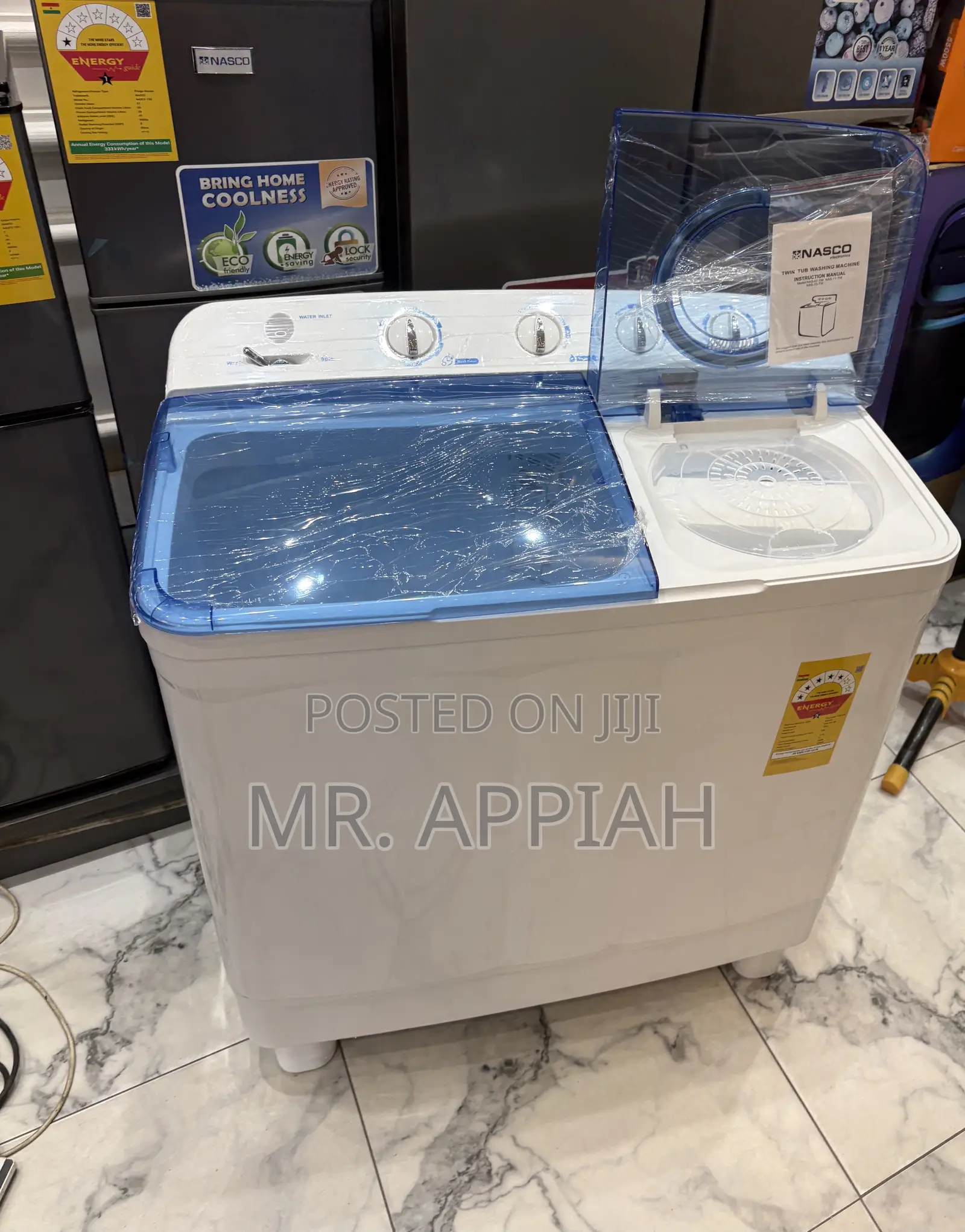 Classic Nasco 15kg Spin Dry Electric Washing Machine + Transparent Lid