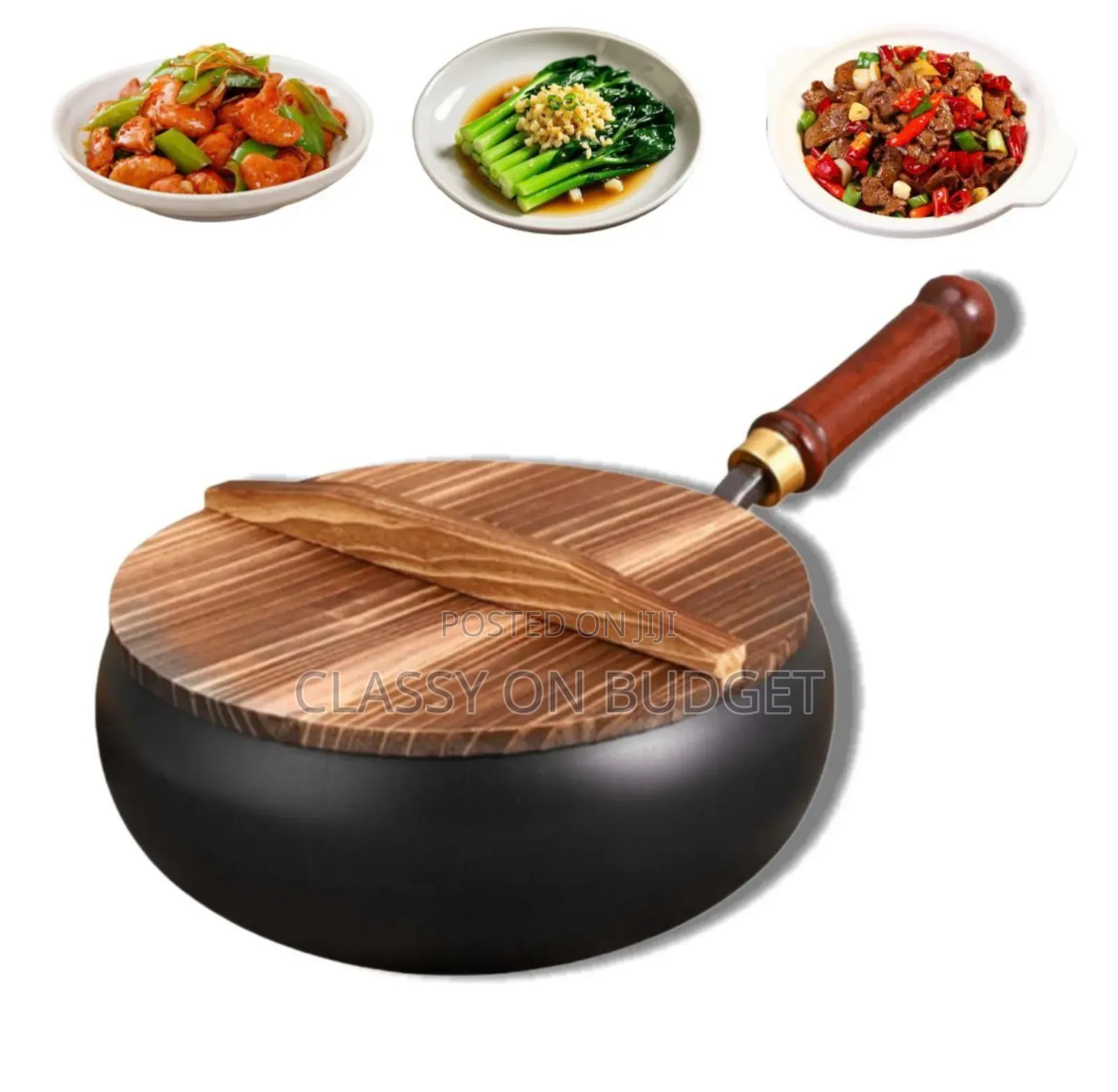 Belly Pot With Wooden Cover_ 26 Cm