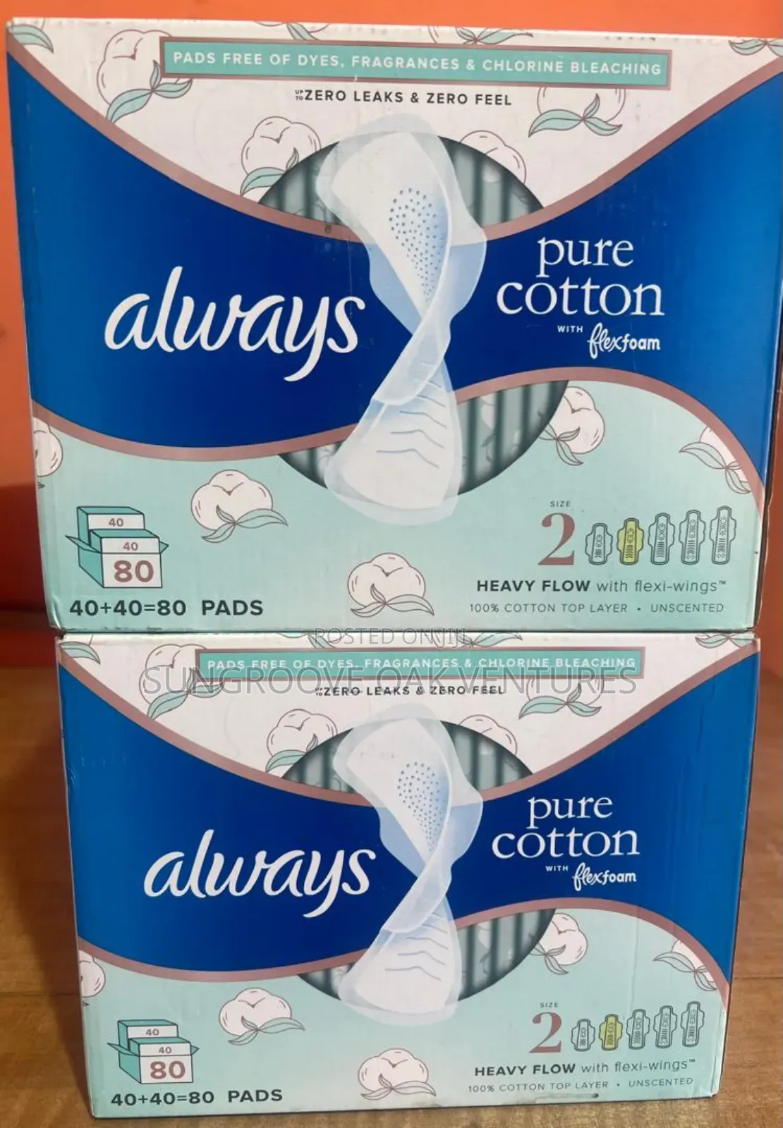 Always Pad Pure Cotton With Flex Foam