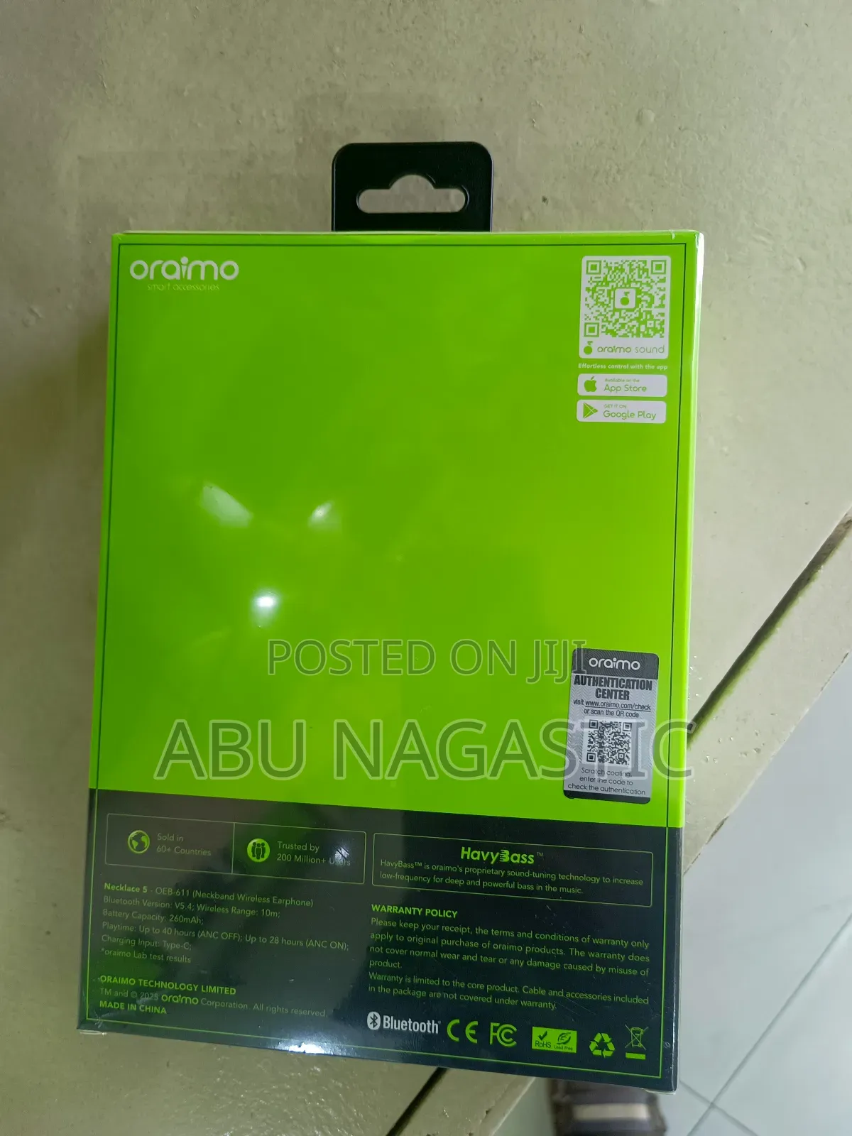 Original Oraimo Neckband Wireless Headphone