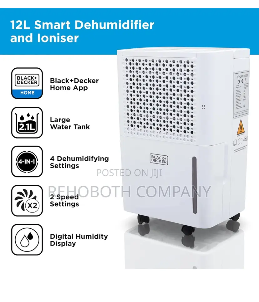 Black+Decker 12l Smart Dehumidifier Ionizer