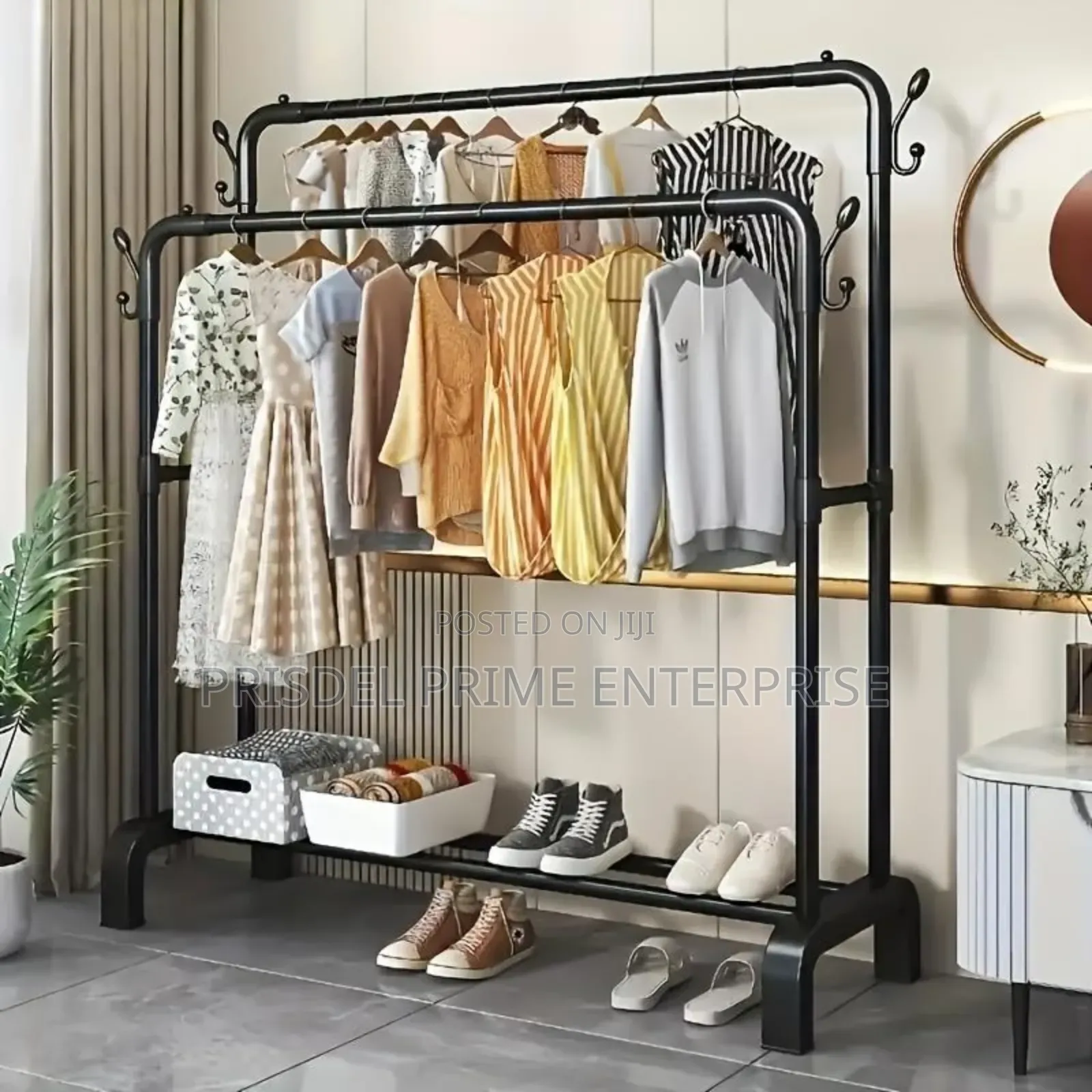 Clothes Hanger With 1 Tier Shoe Rack