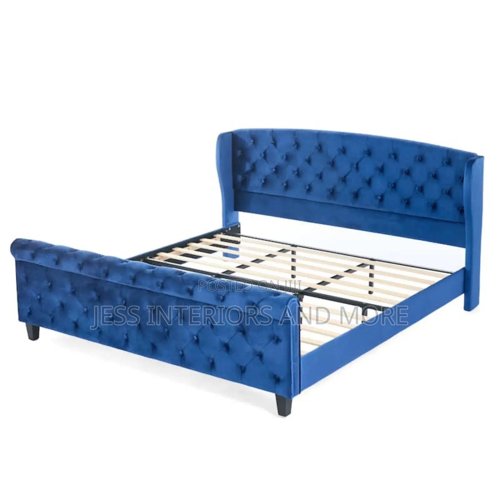 Bed Frame (Wingback 43" Tall Headboard Scroll Footboard
)