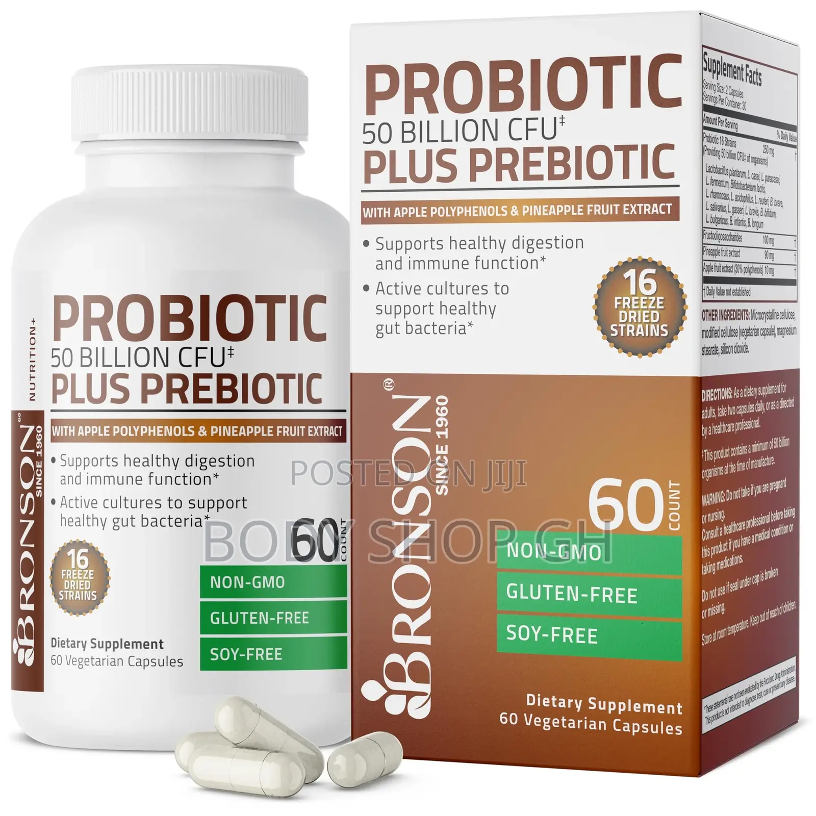 Bronson Probiotic 50 Billion Cfu + Prebiotic for Women Men