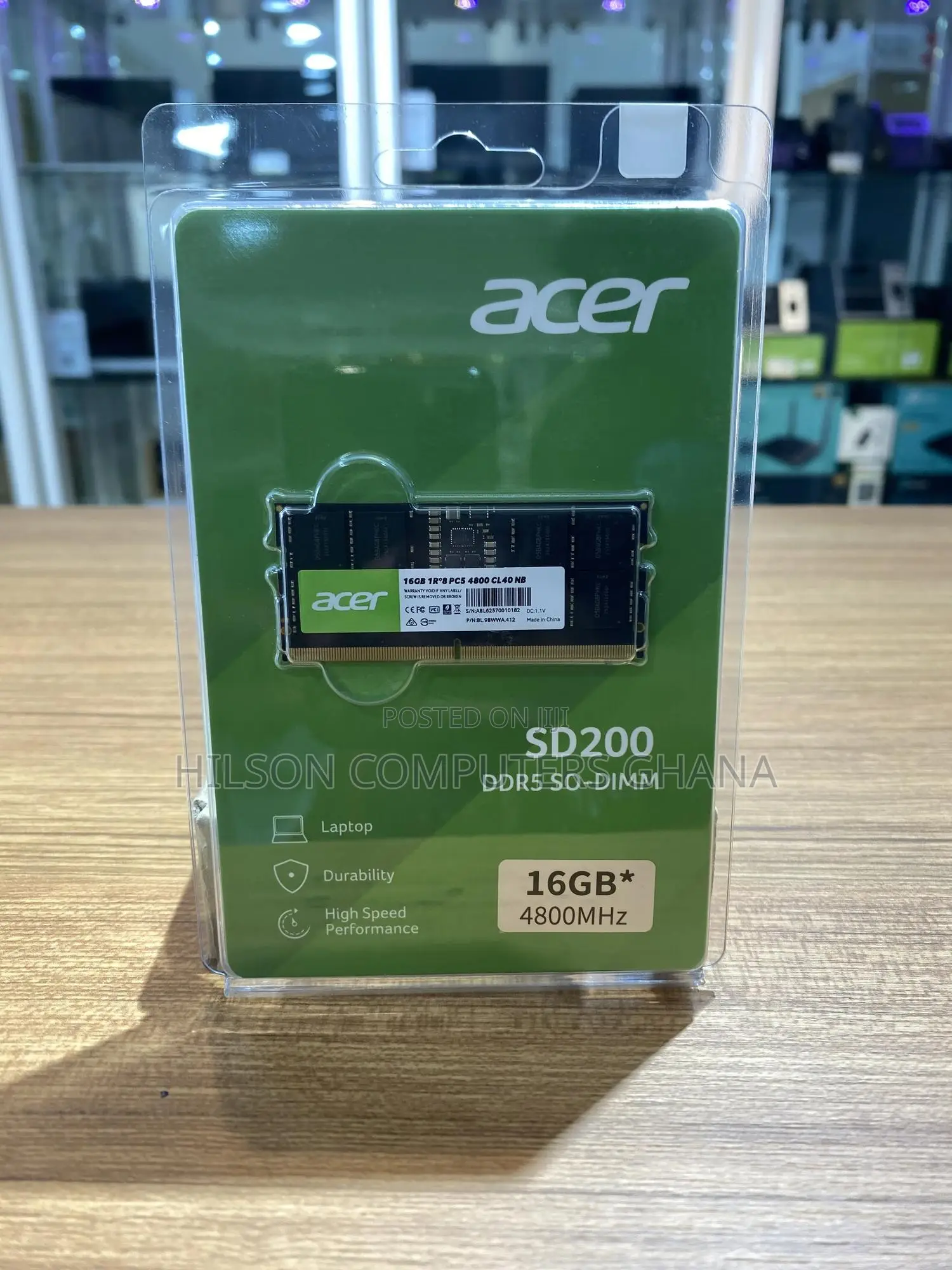 Acer 16gb Ddr5 4800mhz - Cl40 Nb Sodimm