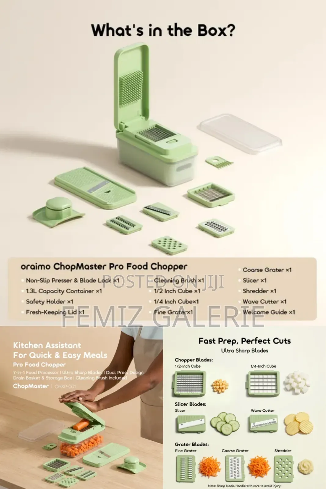 Oraimo Chopmaster 7in1 Ultra Sharp Blades Pro Food Chopper