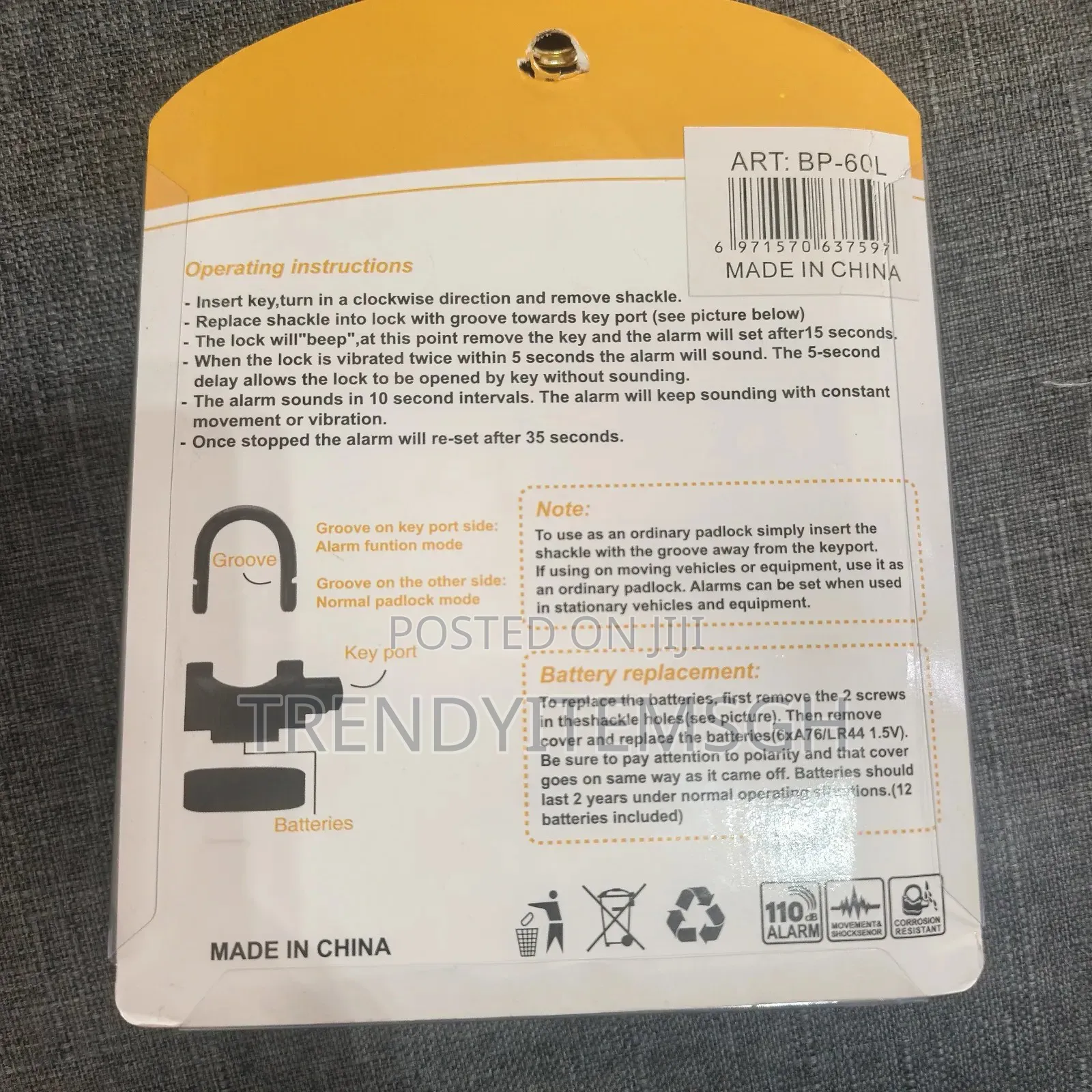 Waterproof High Security Alarm Padlock