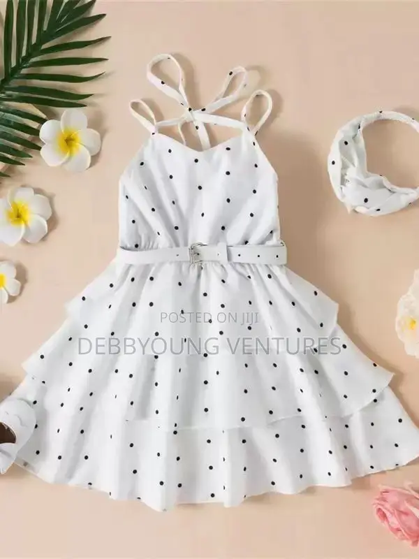 Cross-Border Summer Girl Waist Cinching Polka Dot Dress