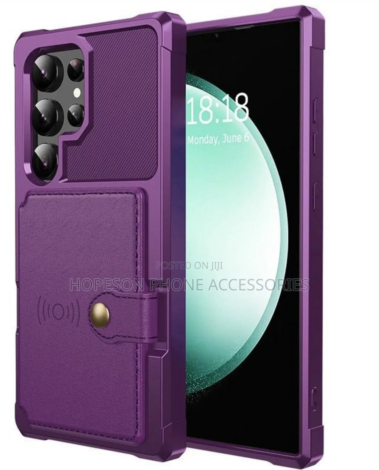 High Quality Shookproof Case With Magnetic Wallet Card Holder- Samsung