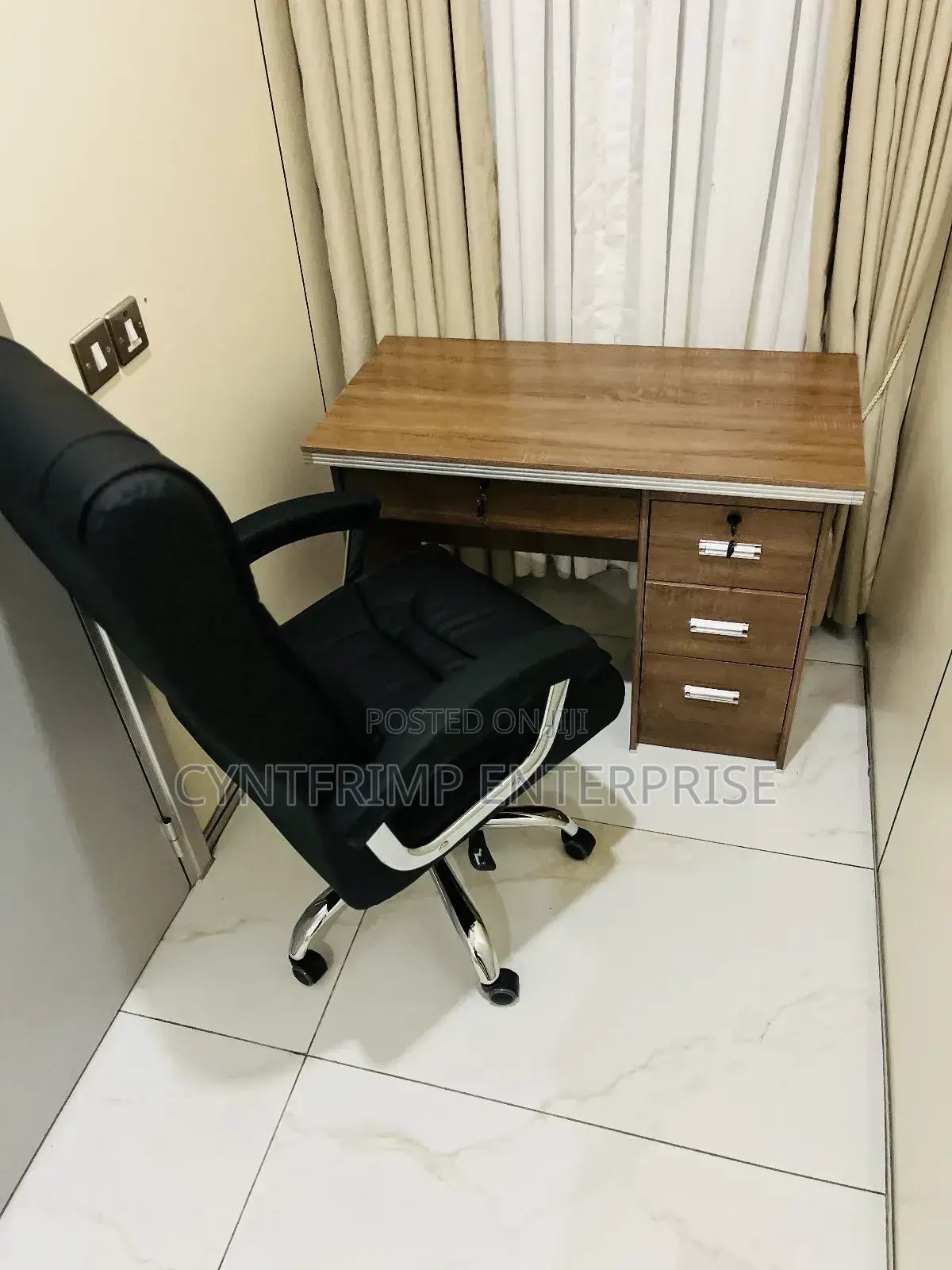 Wooden Office Desk and Chair