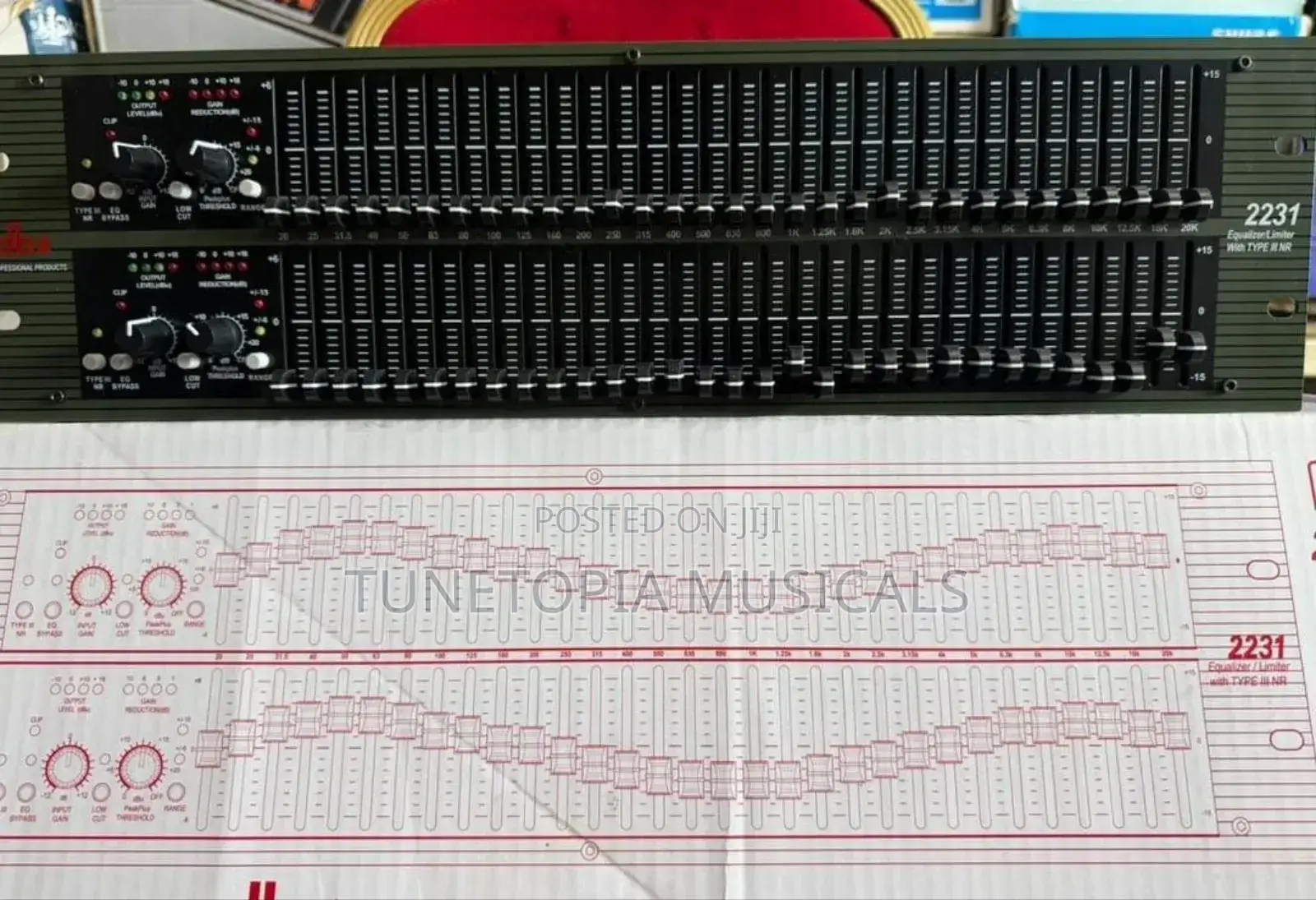 DBX 2231 Dual Channel 31-Band Graphic Equalizer/Limiter.