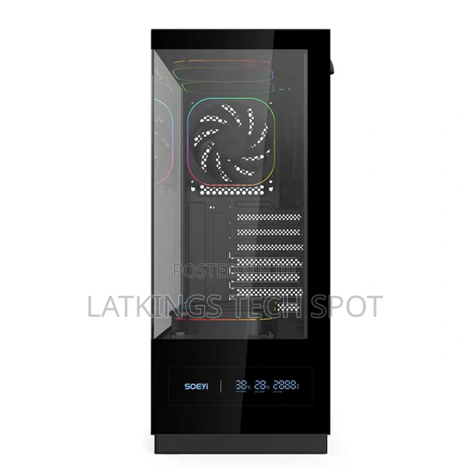 Soeyi Ch8n Case With 5 Argb Fans,Type C Digital Display