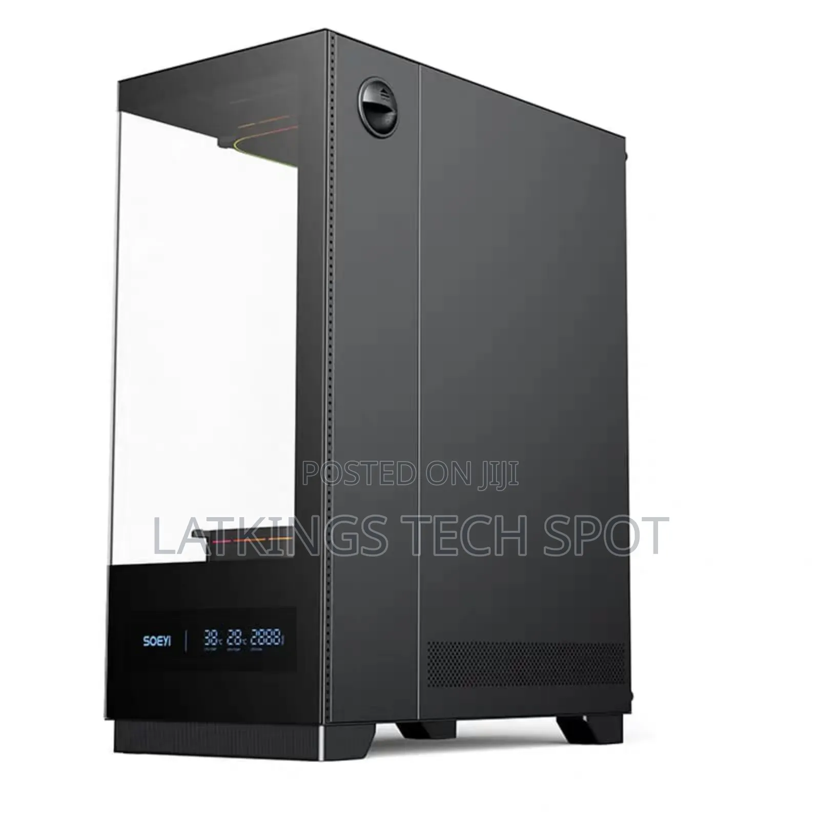 Soeyi Ch8n Case With 5 Argb Fans,Type C Digital Display