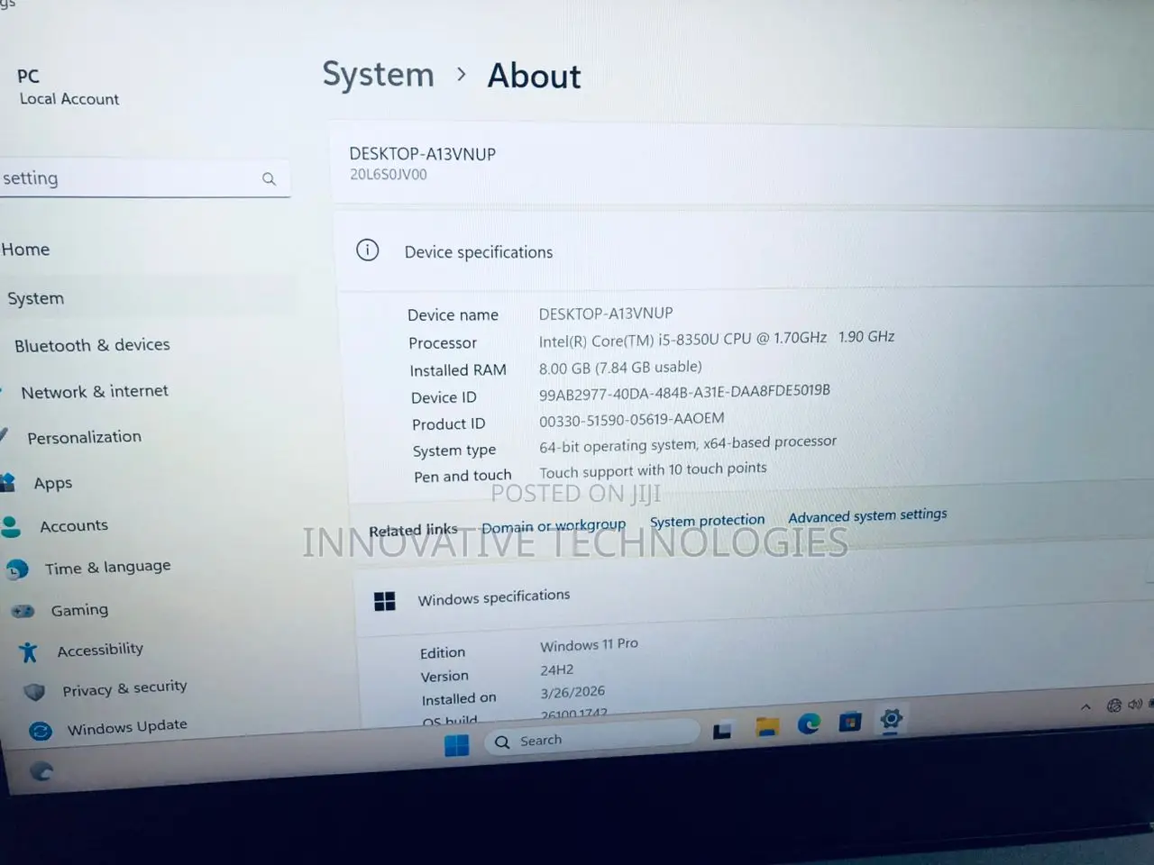 Laptop Lenovo ThinkPad T480 8GB Intel Core i5 SSD 256GB