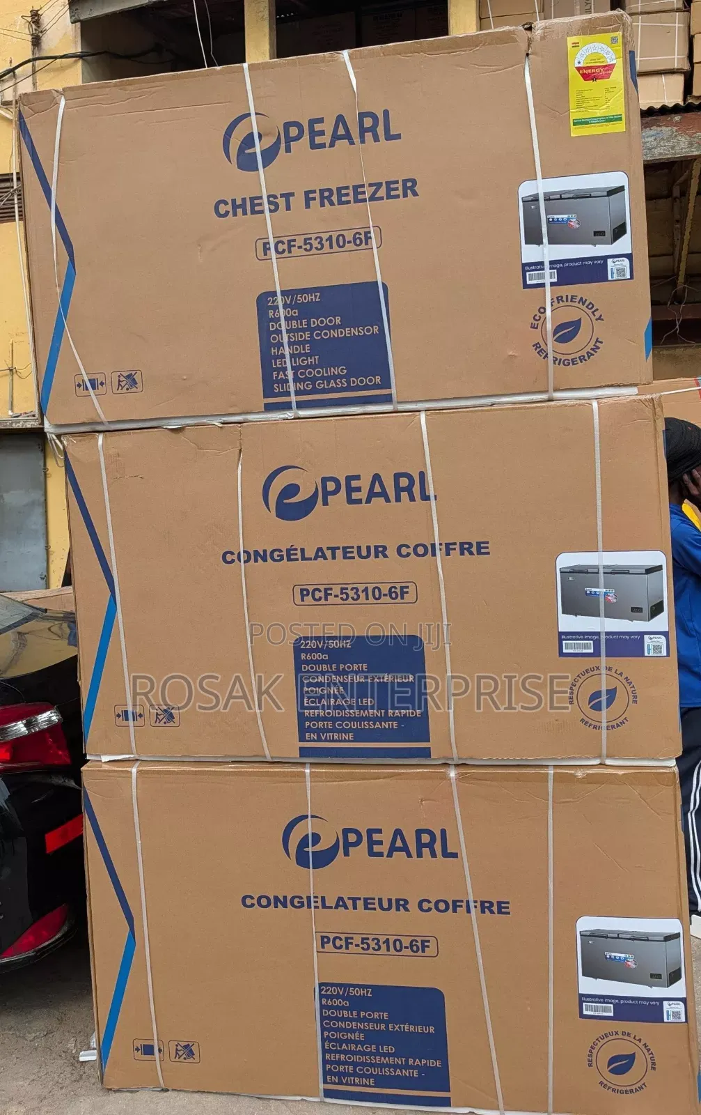 Pearl Chest Freezer 
Double Door With Sliding Glass 
Size *418liters