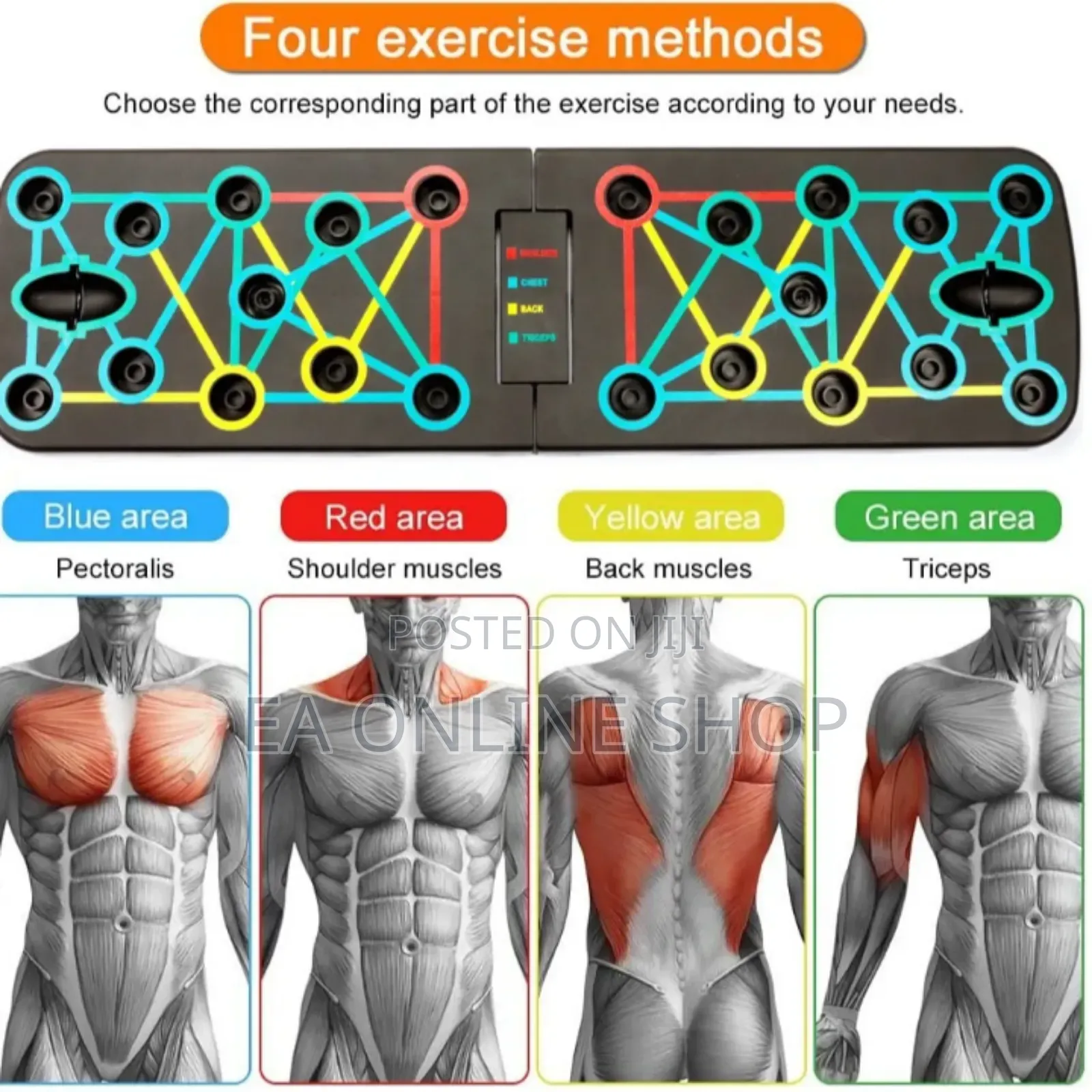 Multifunctional Exercise Foldable Press Push Up Board Resistant Band
