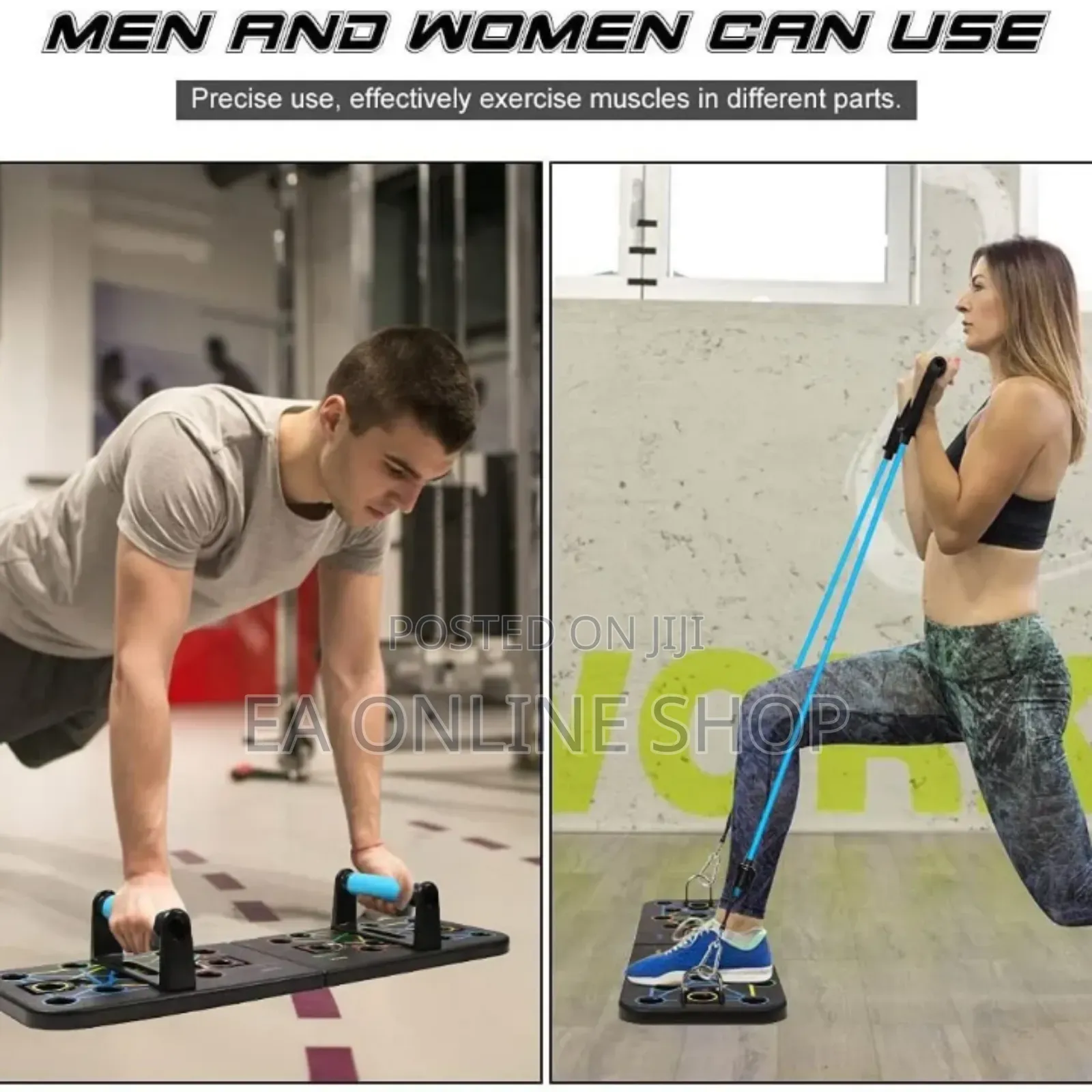 Multifunctional Exercise Foldable Press Push Up Board Resistant Band