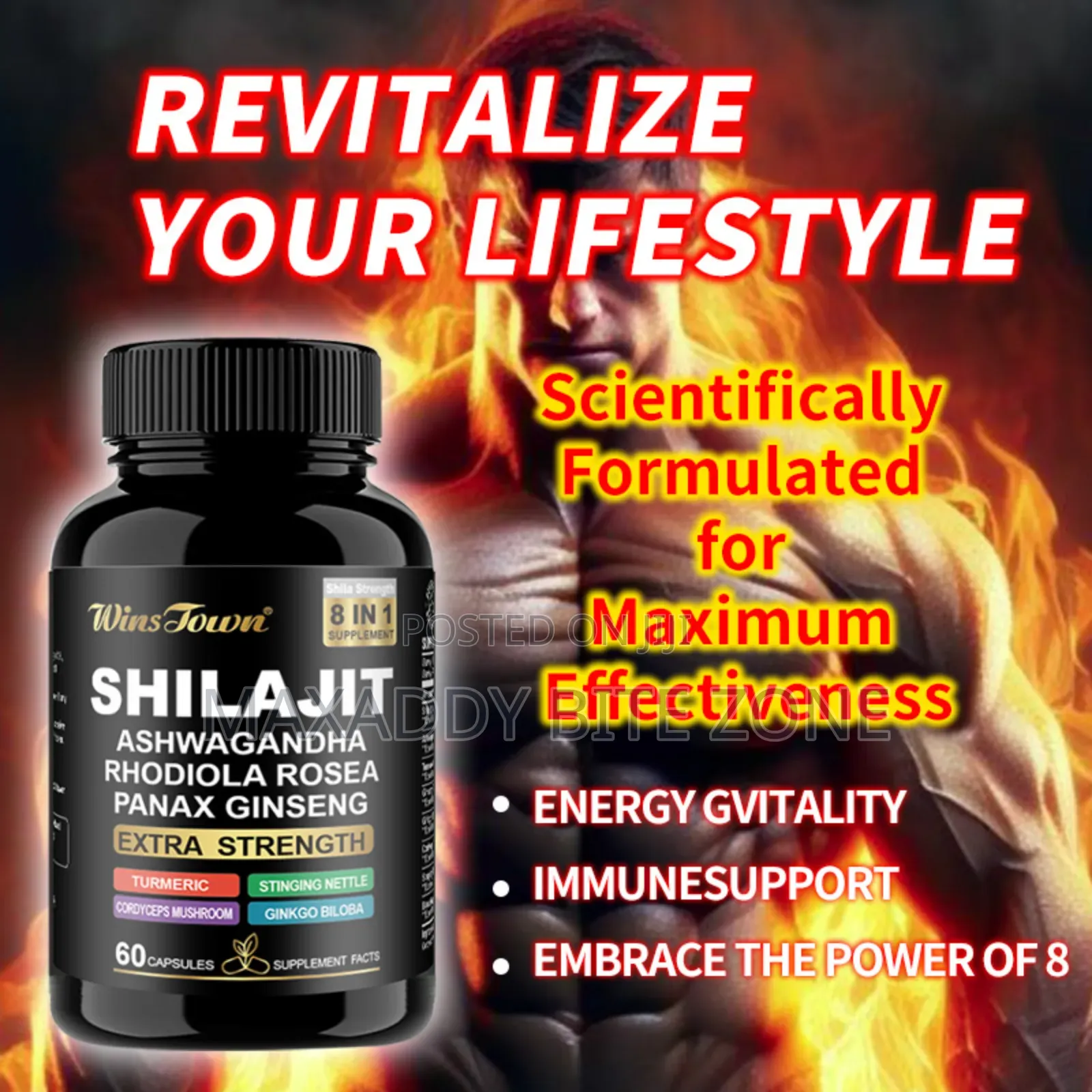 Shilajit Ashwagadhaka Rhodiola Rosea Panax Ginseng 60 Cap.