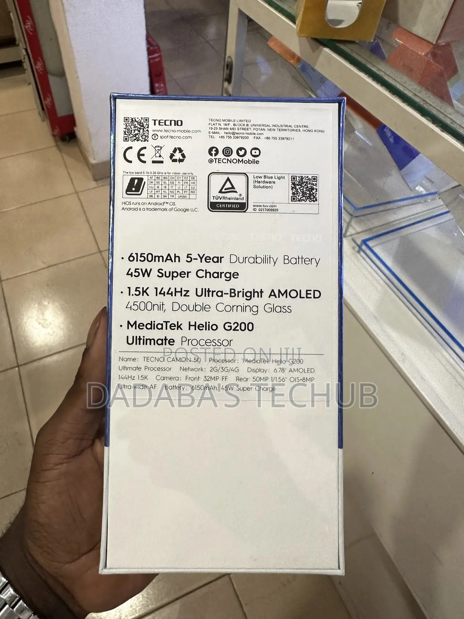 New Tecno Camon 50 256 GB Blue