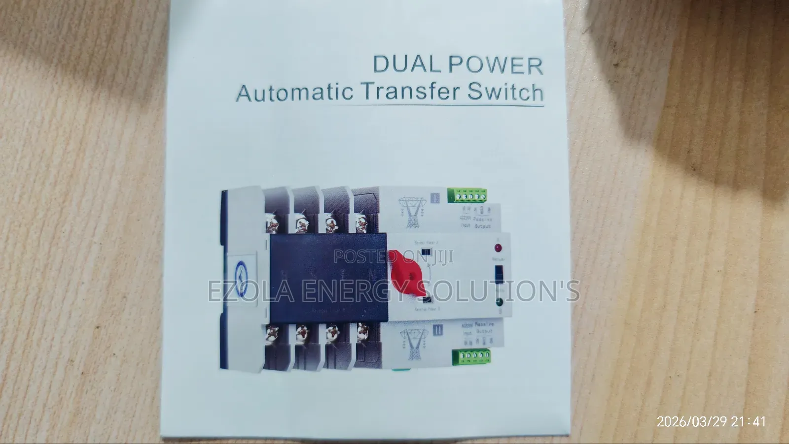Automatic Change Over / Transfer Switch, 2-Pole 63a