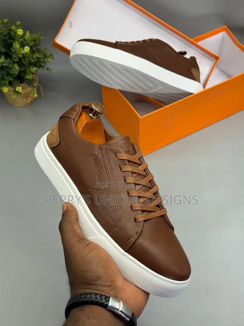 Elite Pure White Luxe Sneakers Brown(White Sole)