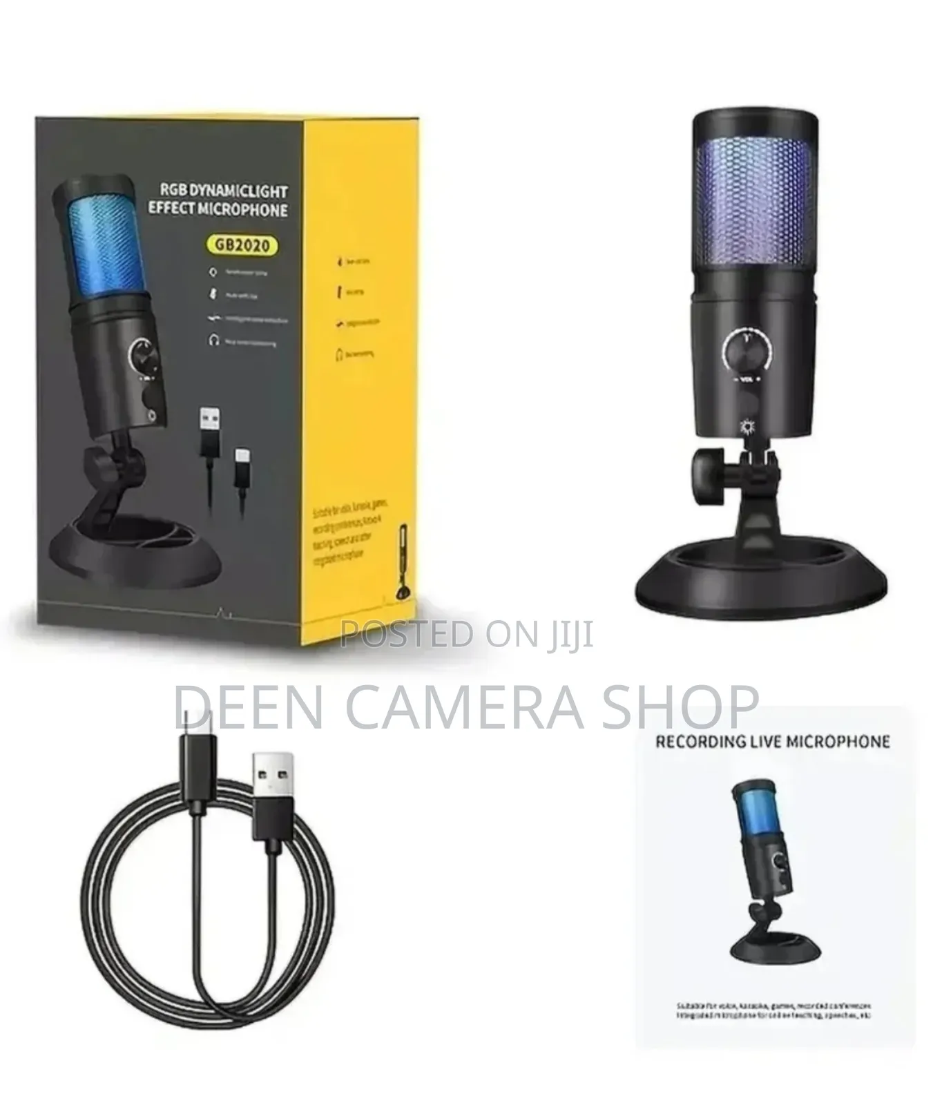 The Gb2020 RGB Professional Dynamiclight Effect Podcast Microphone